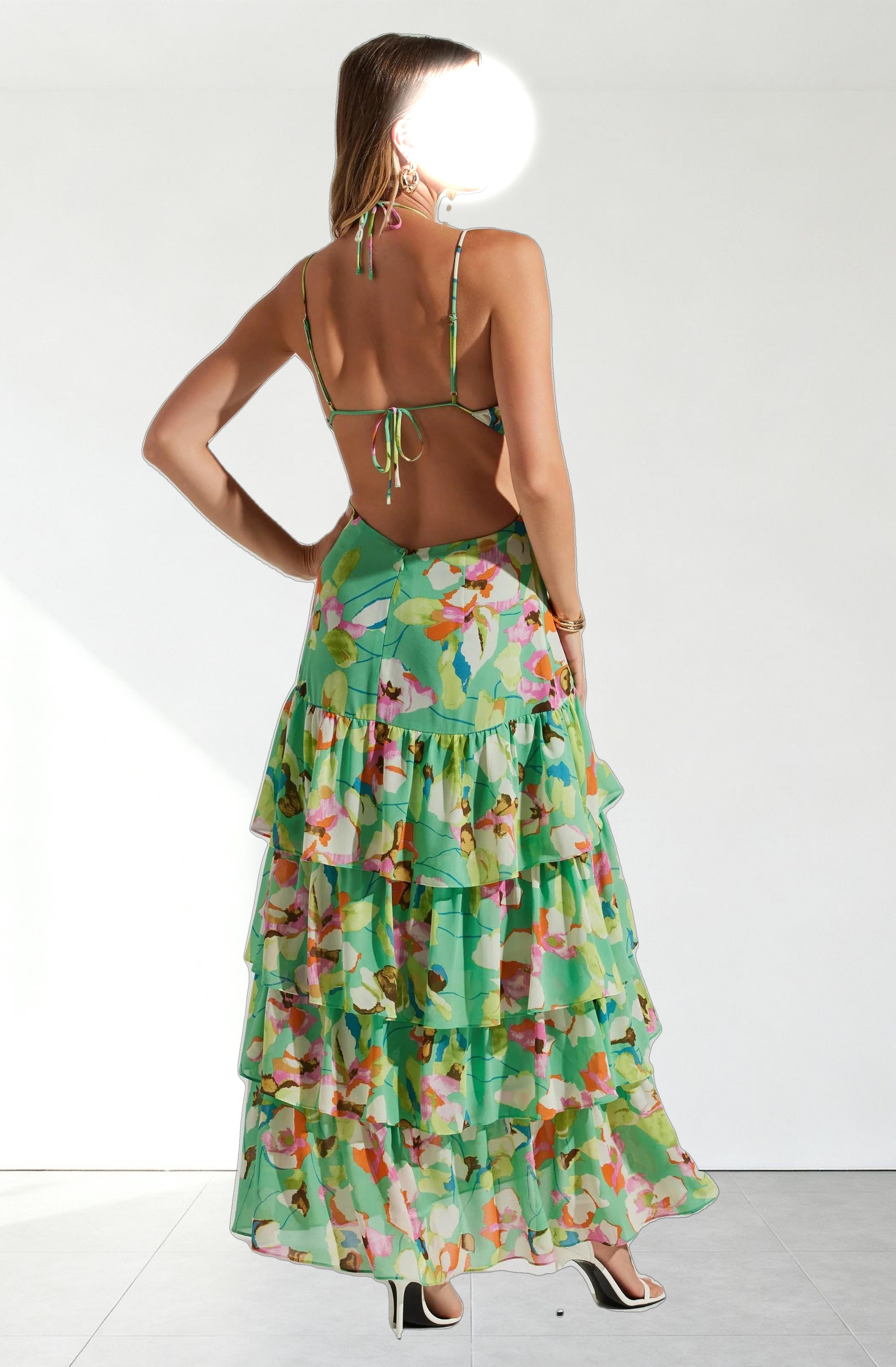 Aneira Floral Tiered Maxi Dress