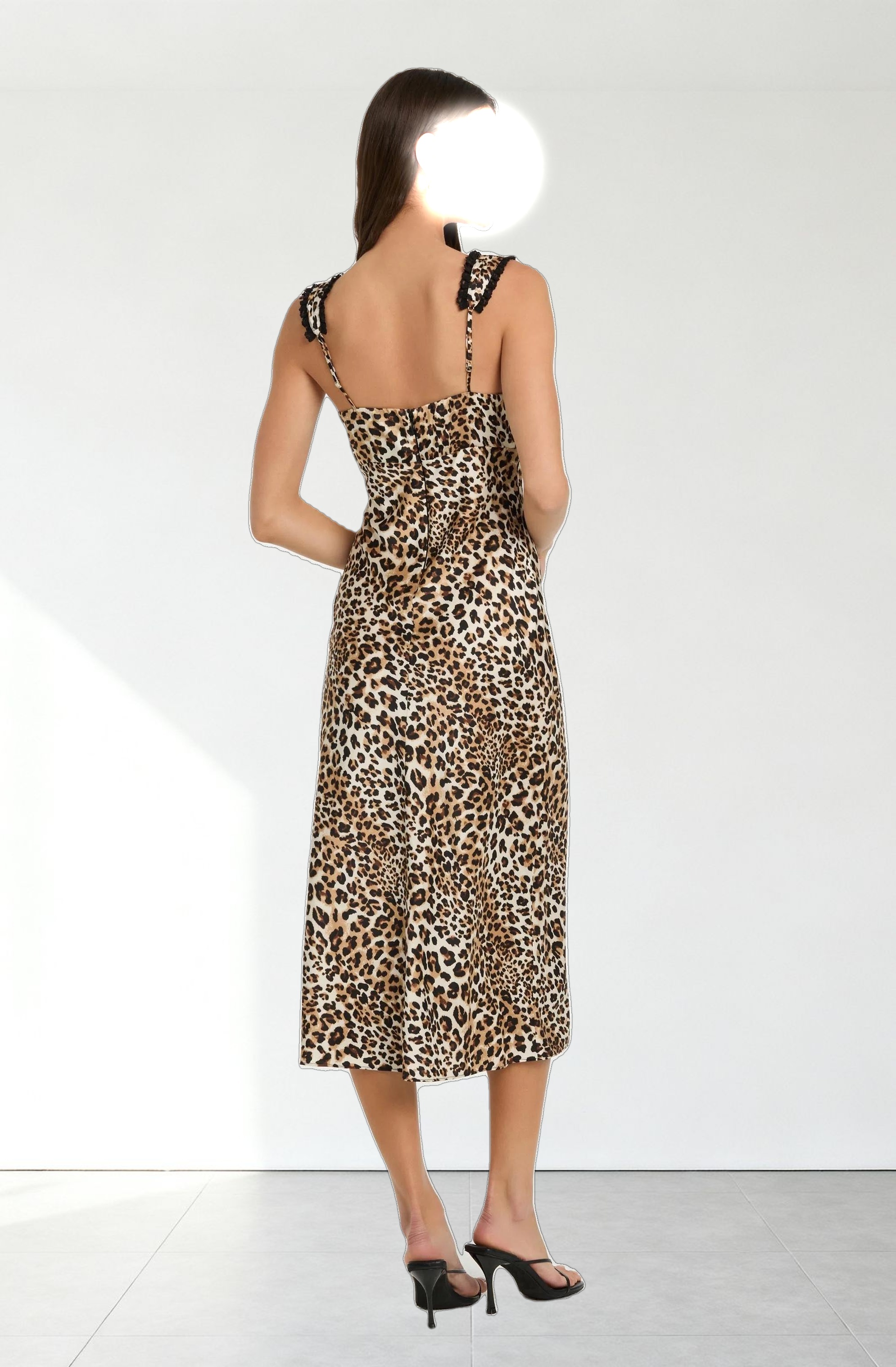 Lace Trim Midi Slip Dress