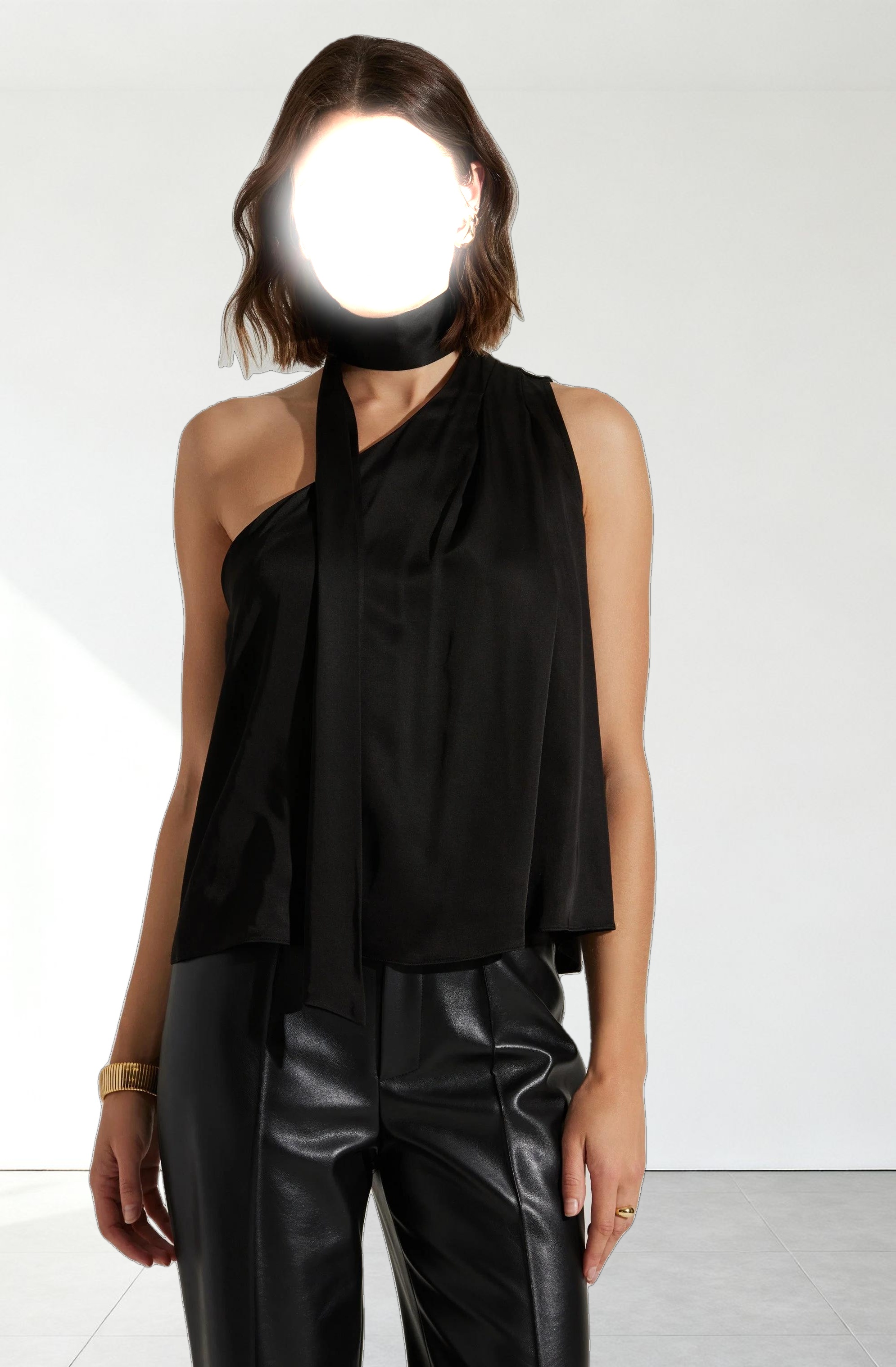 Partia Scarf Detail Asymmetric Top