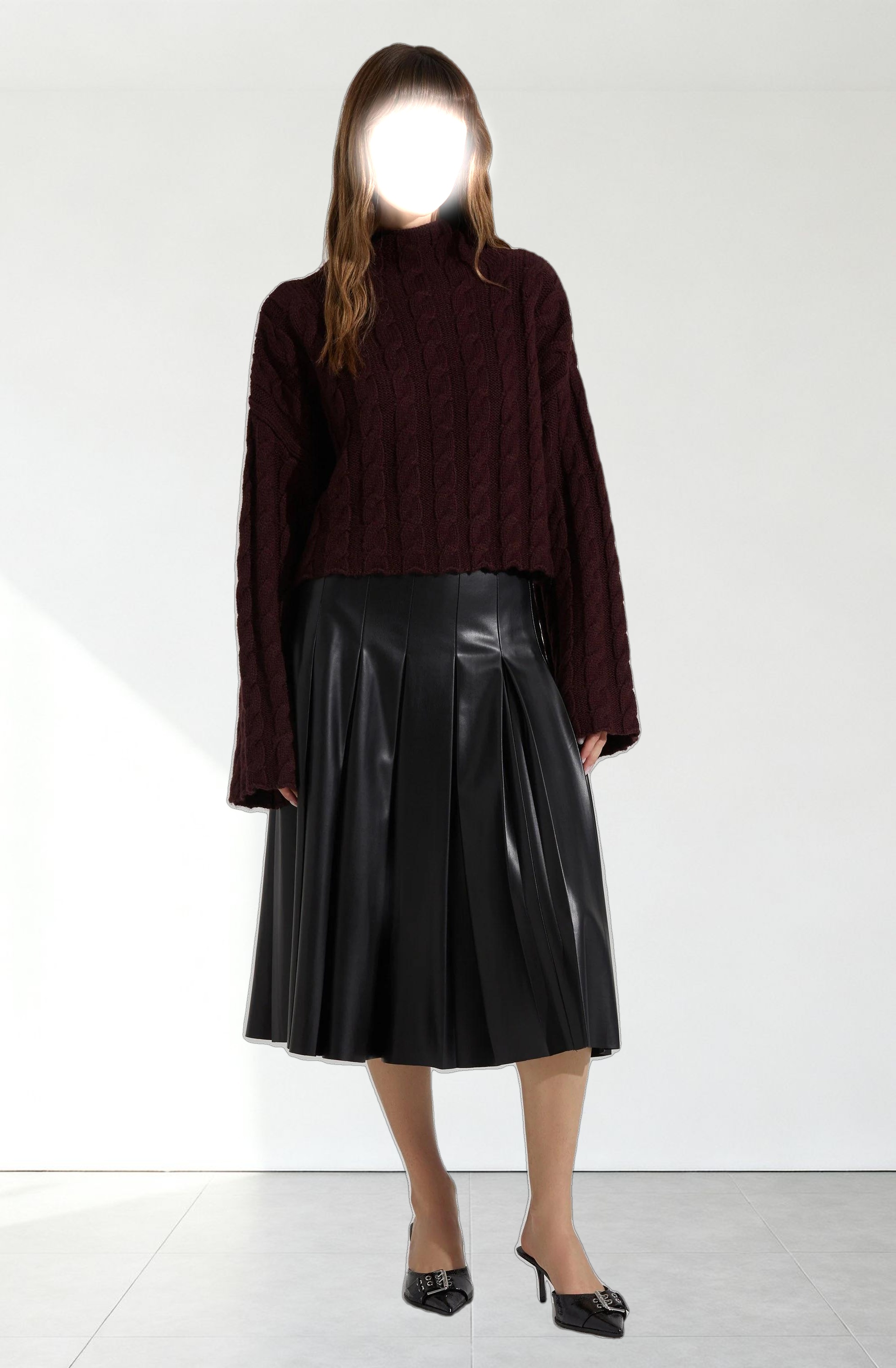 Sloan Cropped Cable Knit Sweater