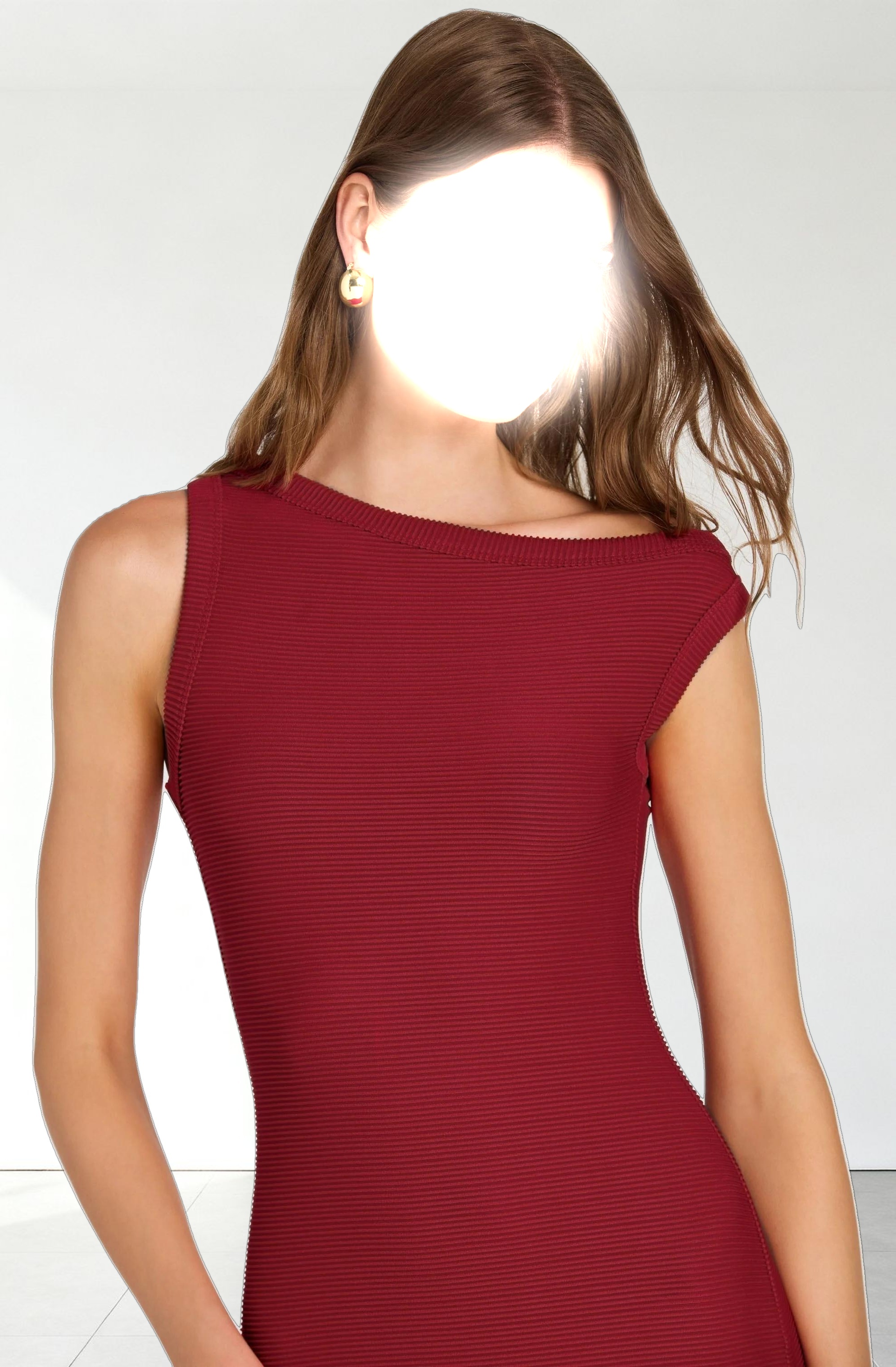 Off Shoulder Ribbed Knit Dress