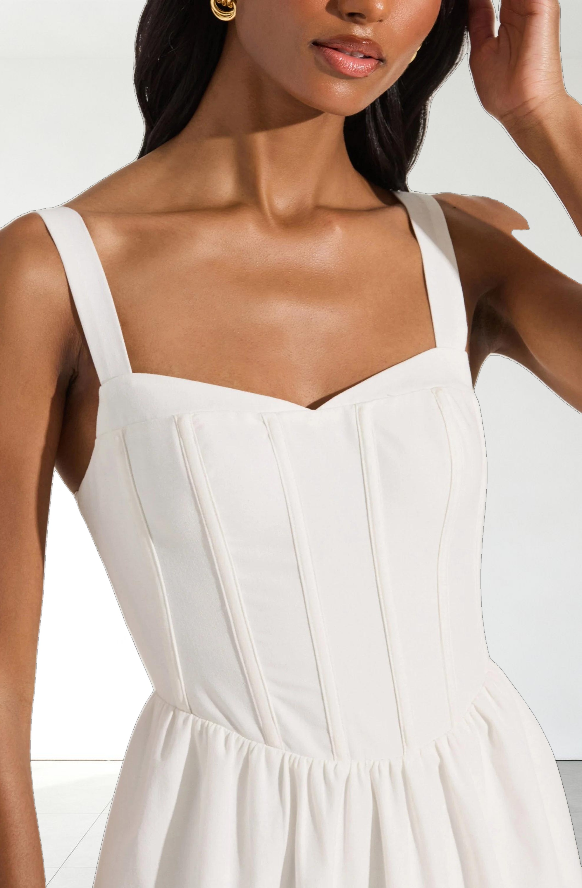 Sweetheart Corset Linen Dress