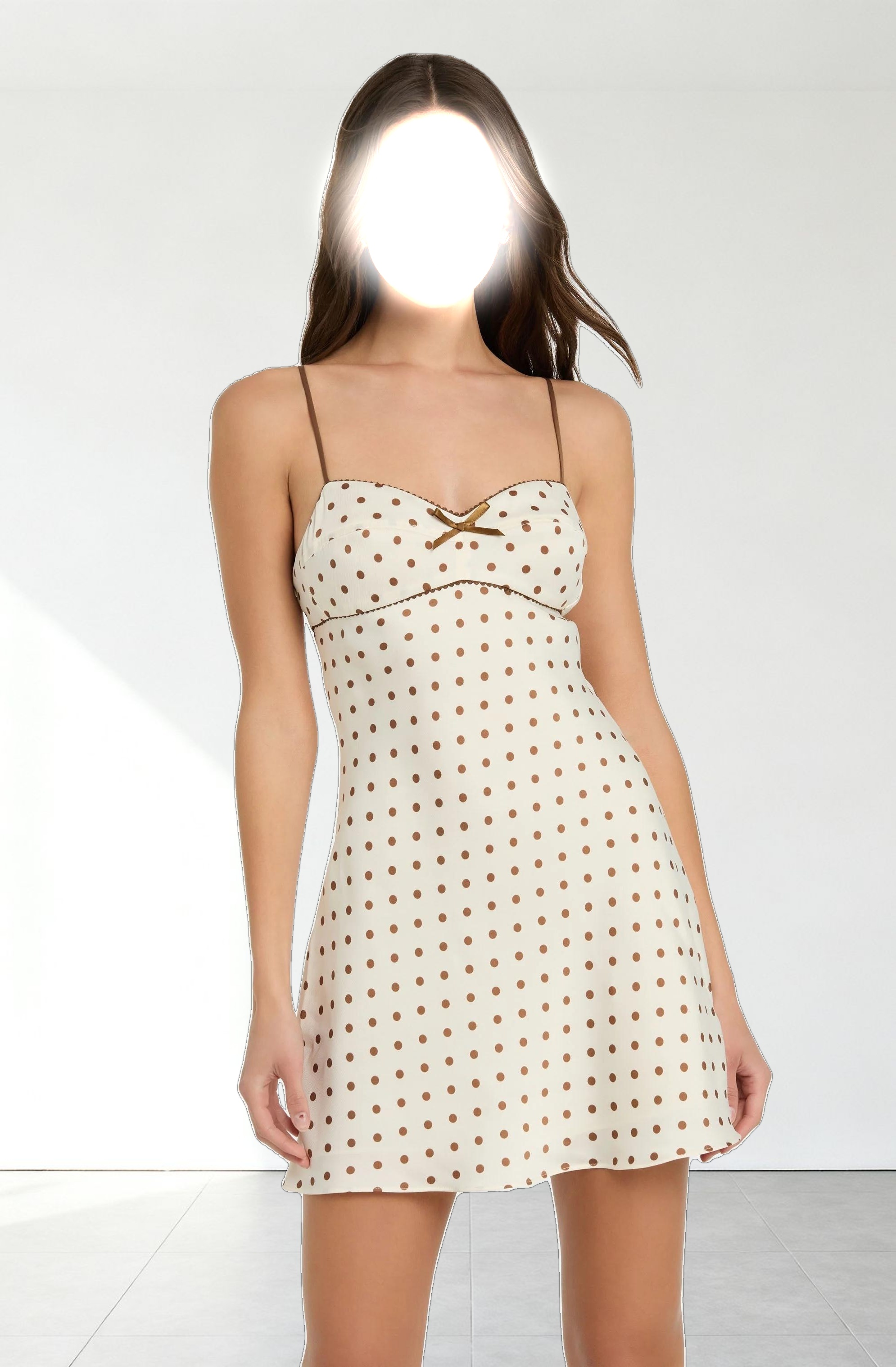 Satin Polka Dot Mini Dress