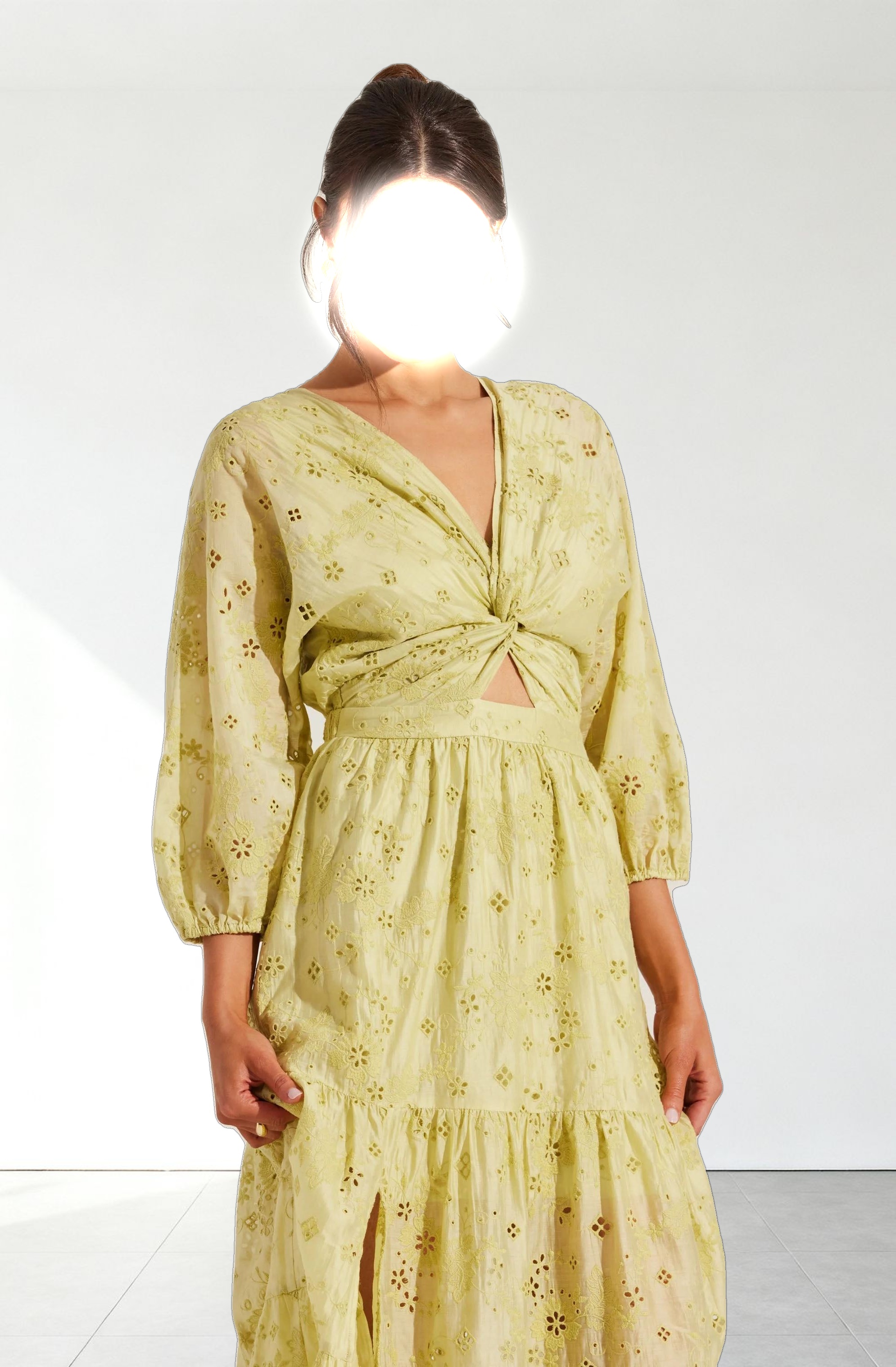 Jesalyn Floral Eyelet Maxi Dress