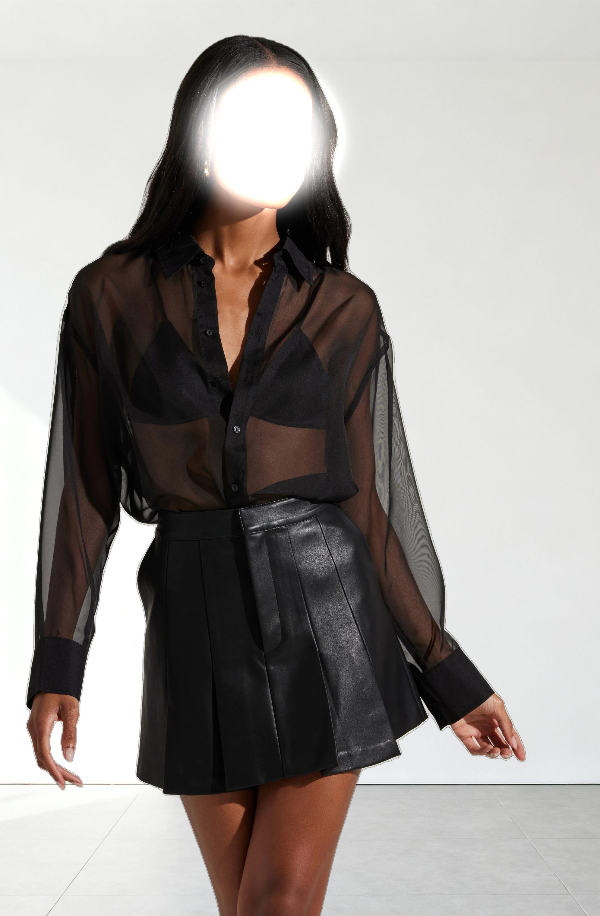 Evie Sheer Button Up Top