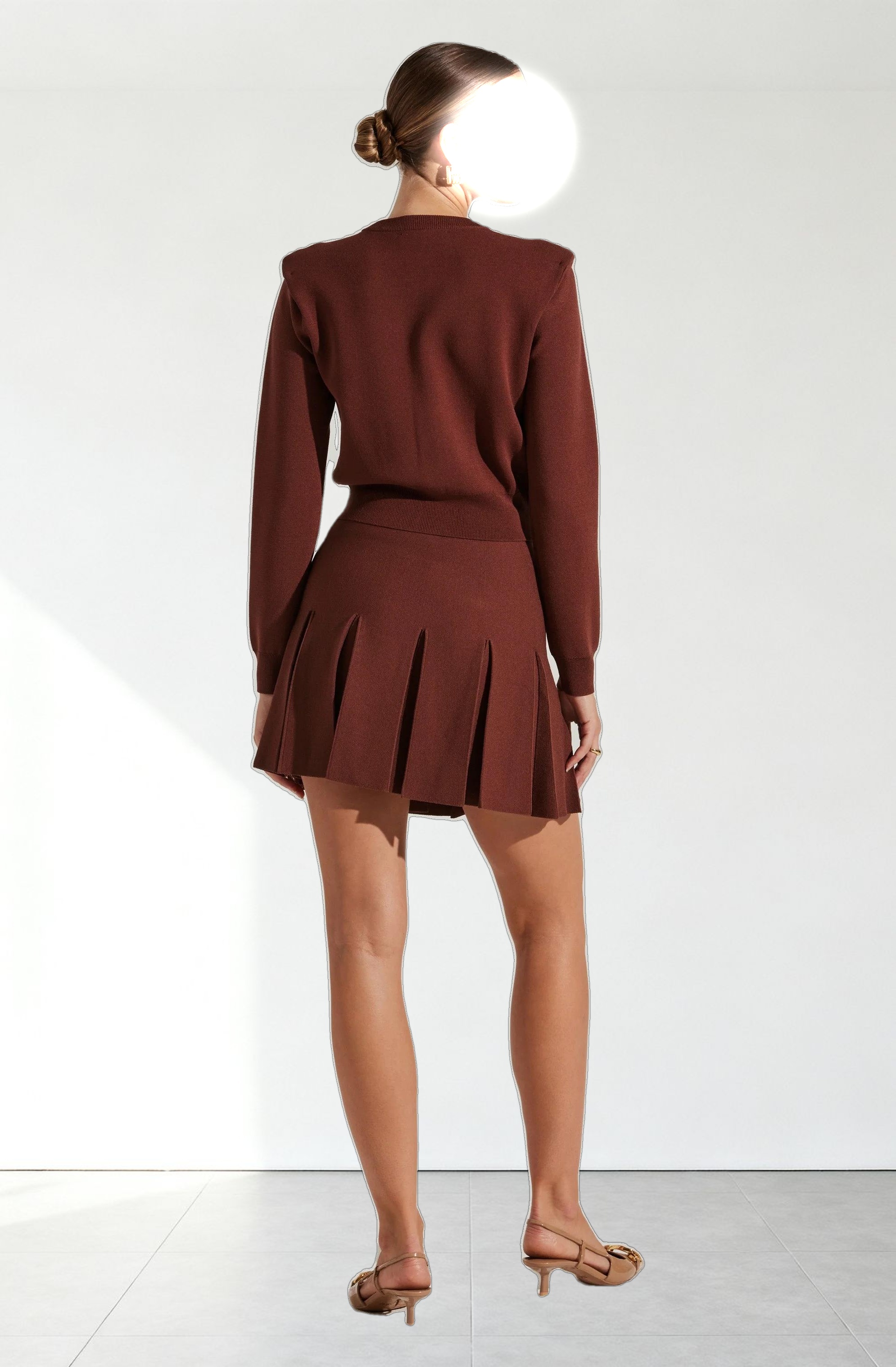 Denisa Faux Pearl Button Cardigan