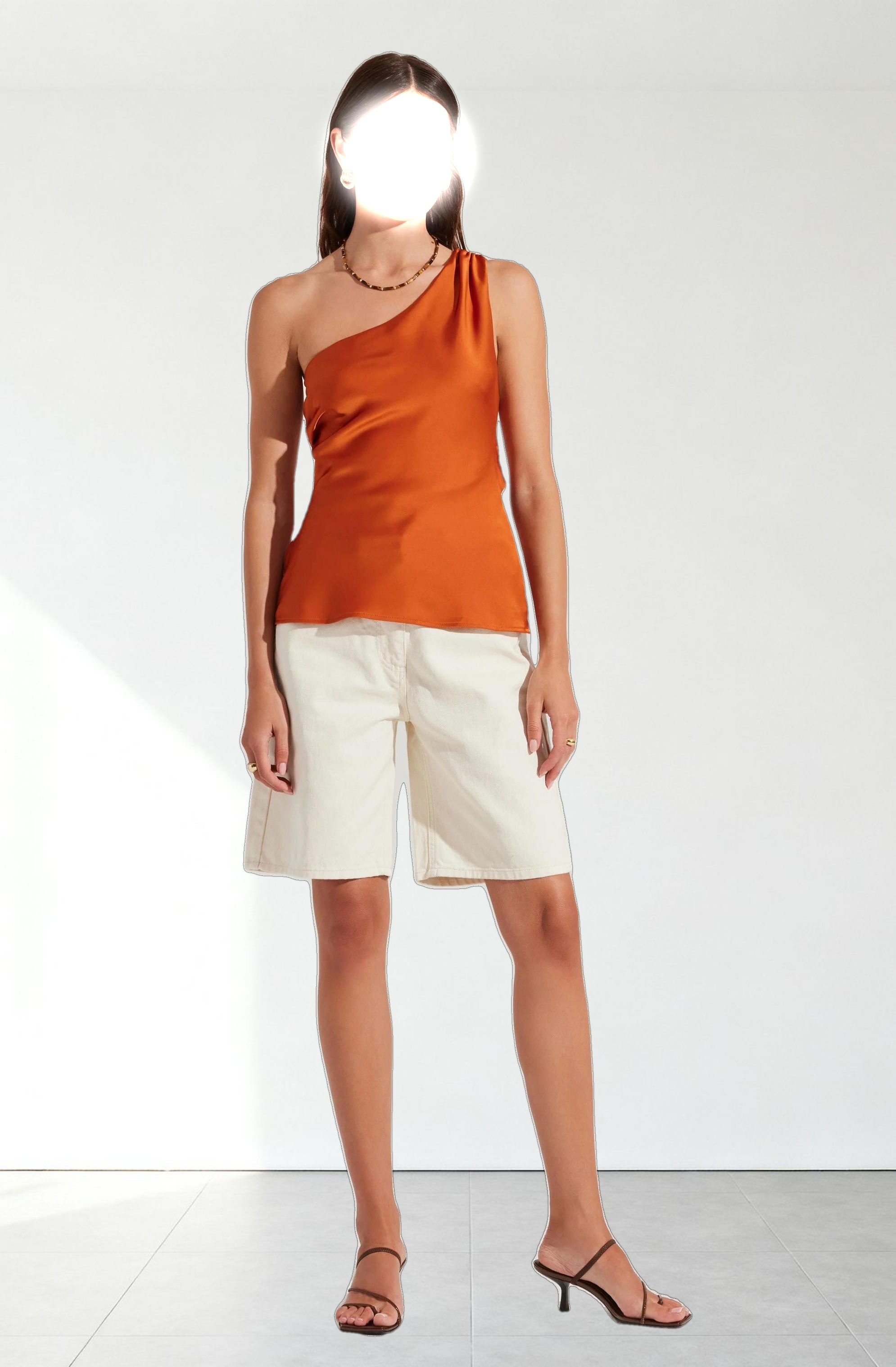 Francis Satin One Shoulder Top