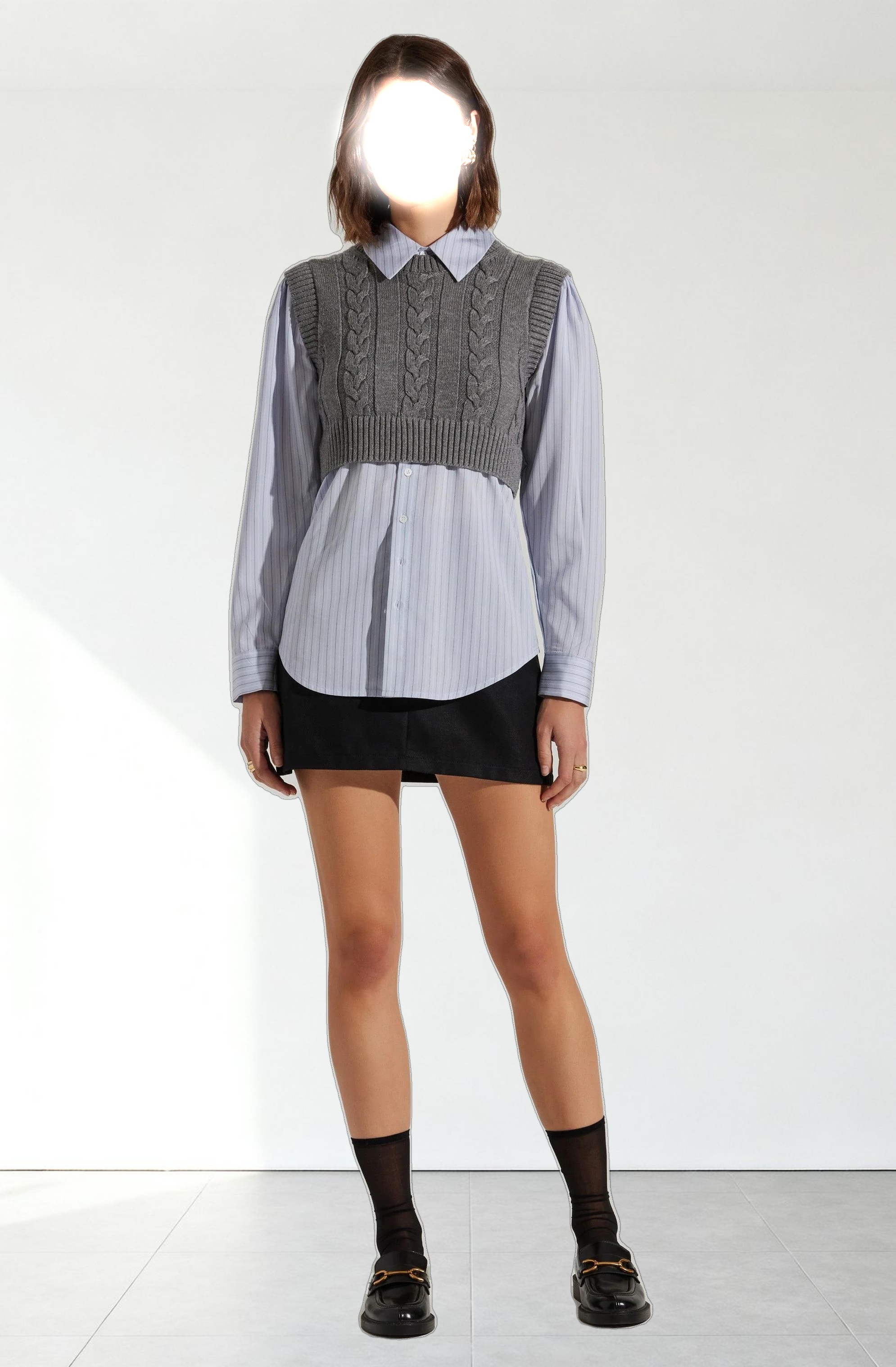 Flannery Layered Cable Combo Shirt