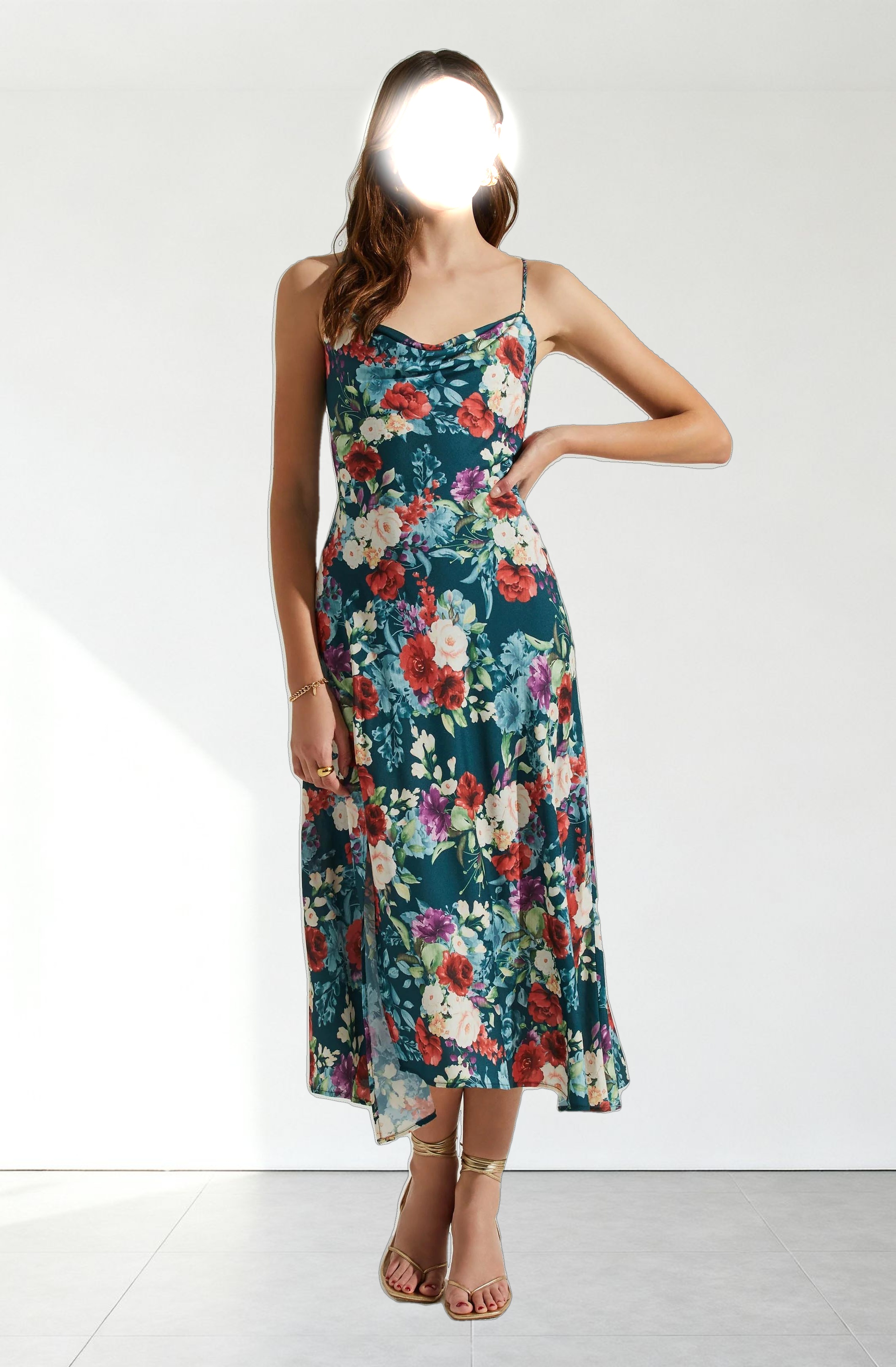 Gaia Floral Midi Dress