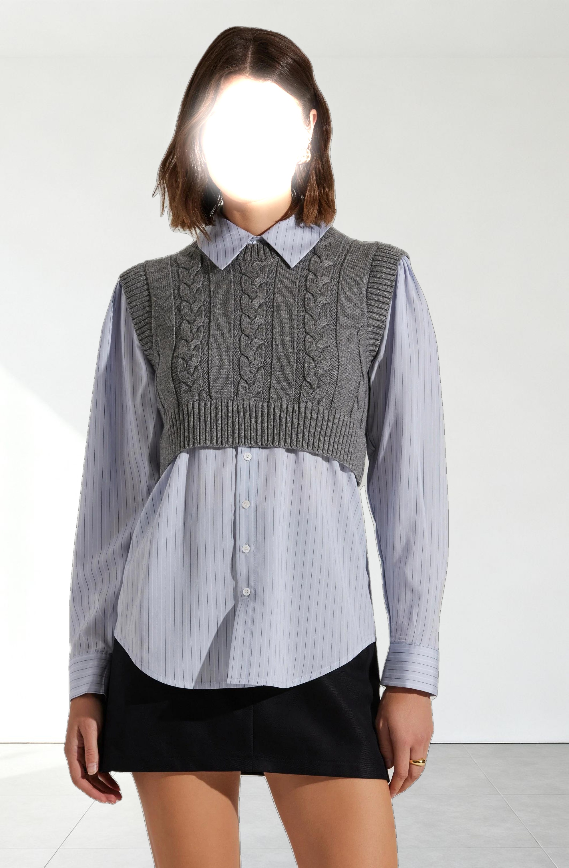 Flannery Layered Cable Combo Shirt