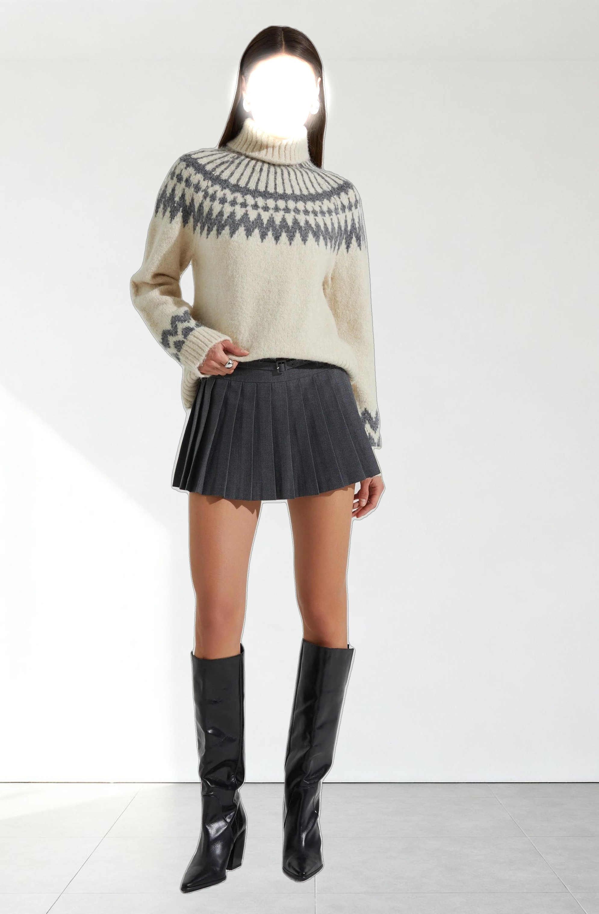 Leka Fair Isle Turtleneck Sweater