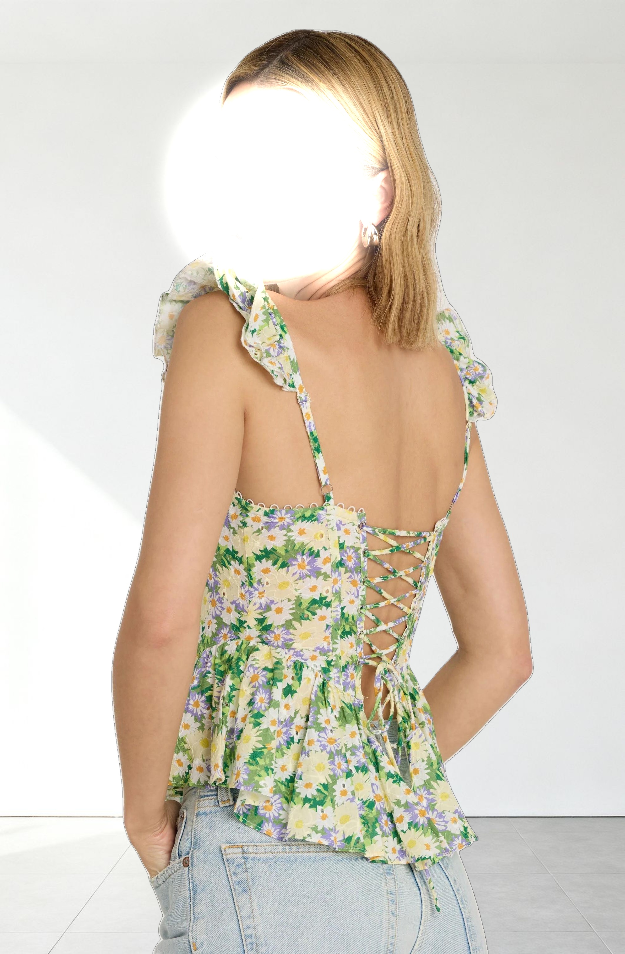 Baylin Floral Peplum Top