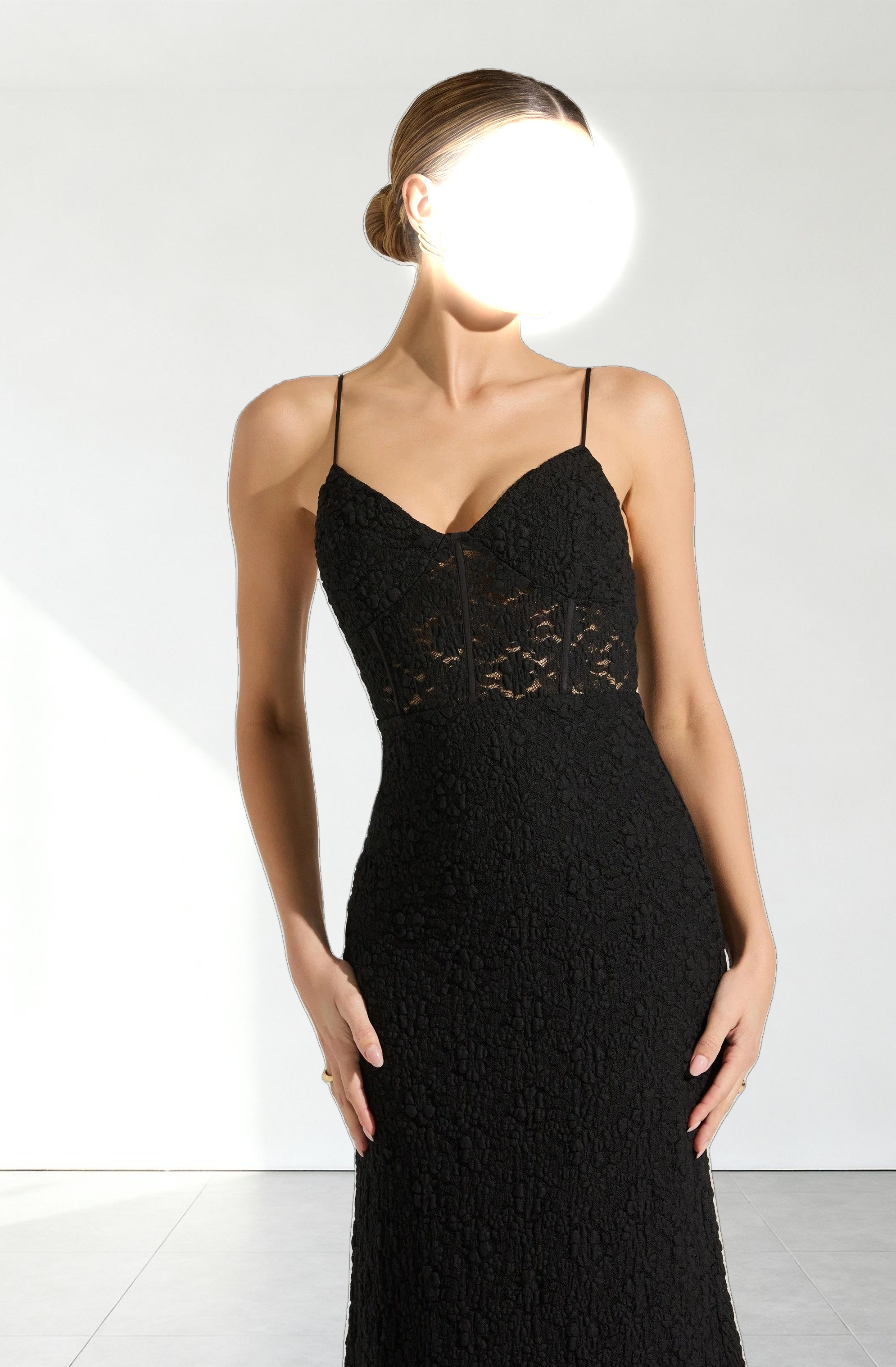 Floral Lace Knit Midi Dress