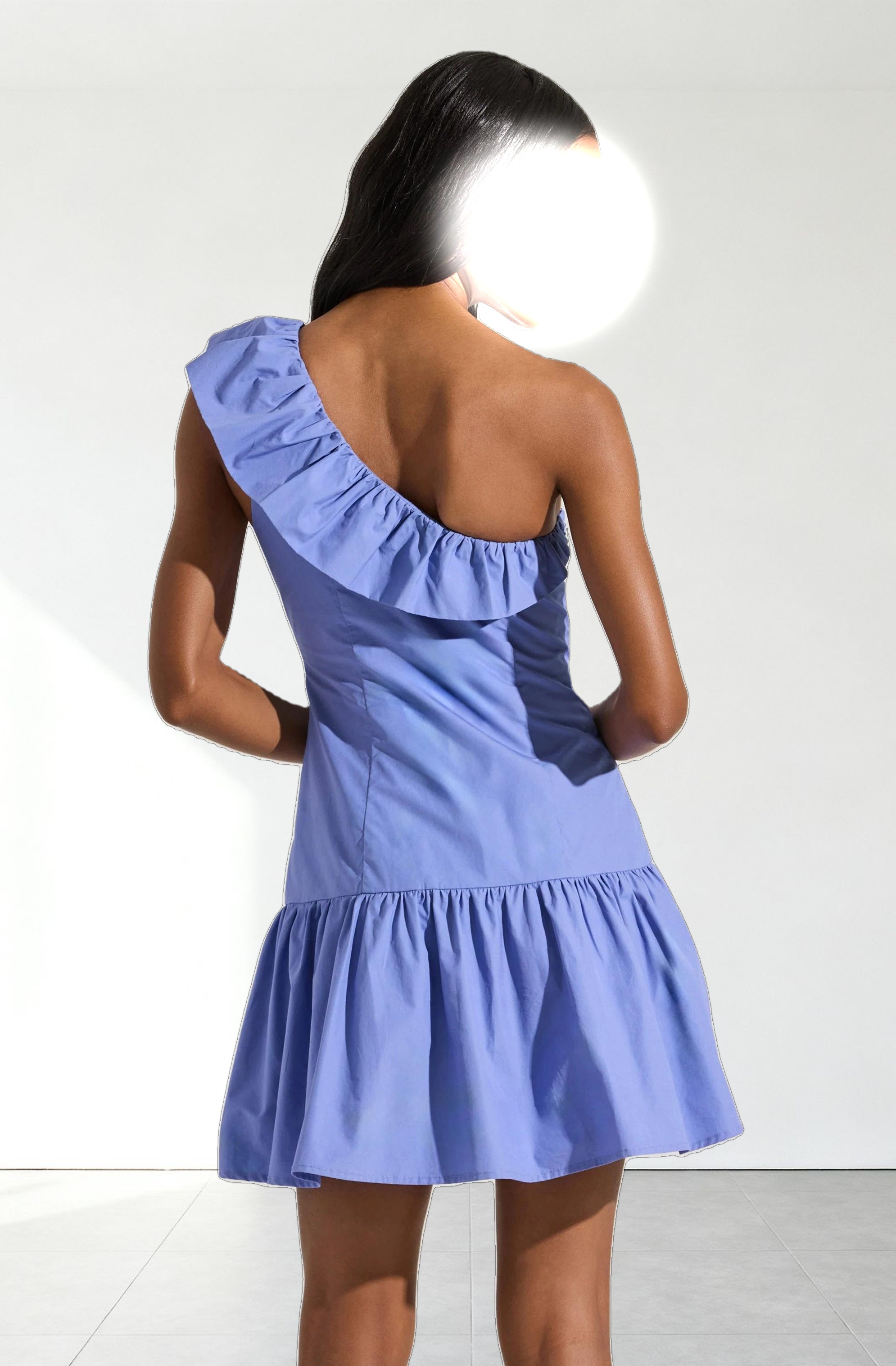 One Shoulder Ruffle Mini Dress