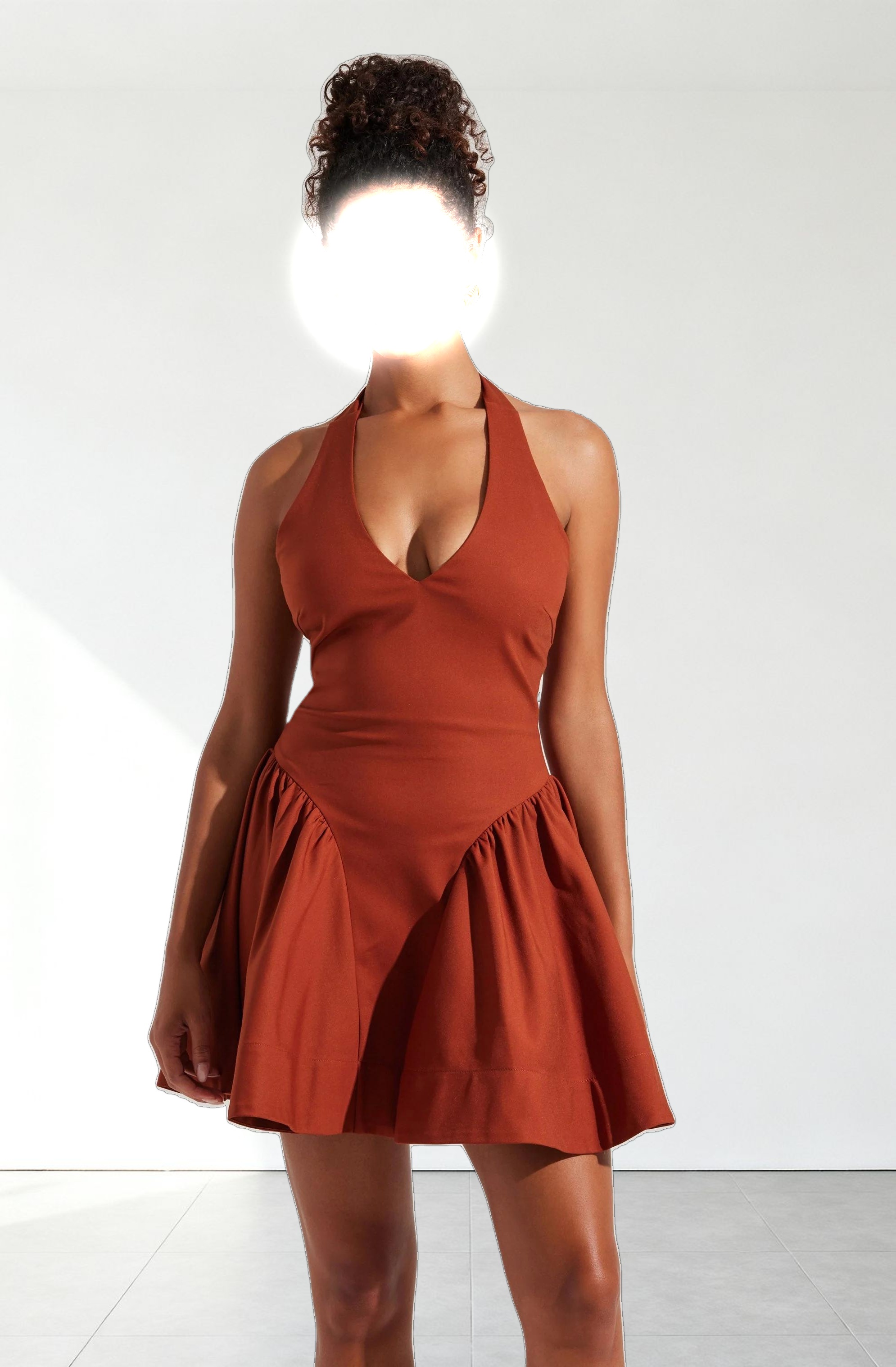 Meana V-Neck Halter Mini Dress