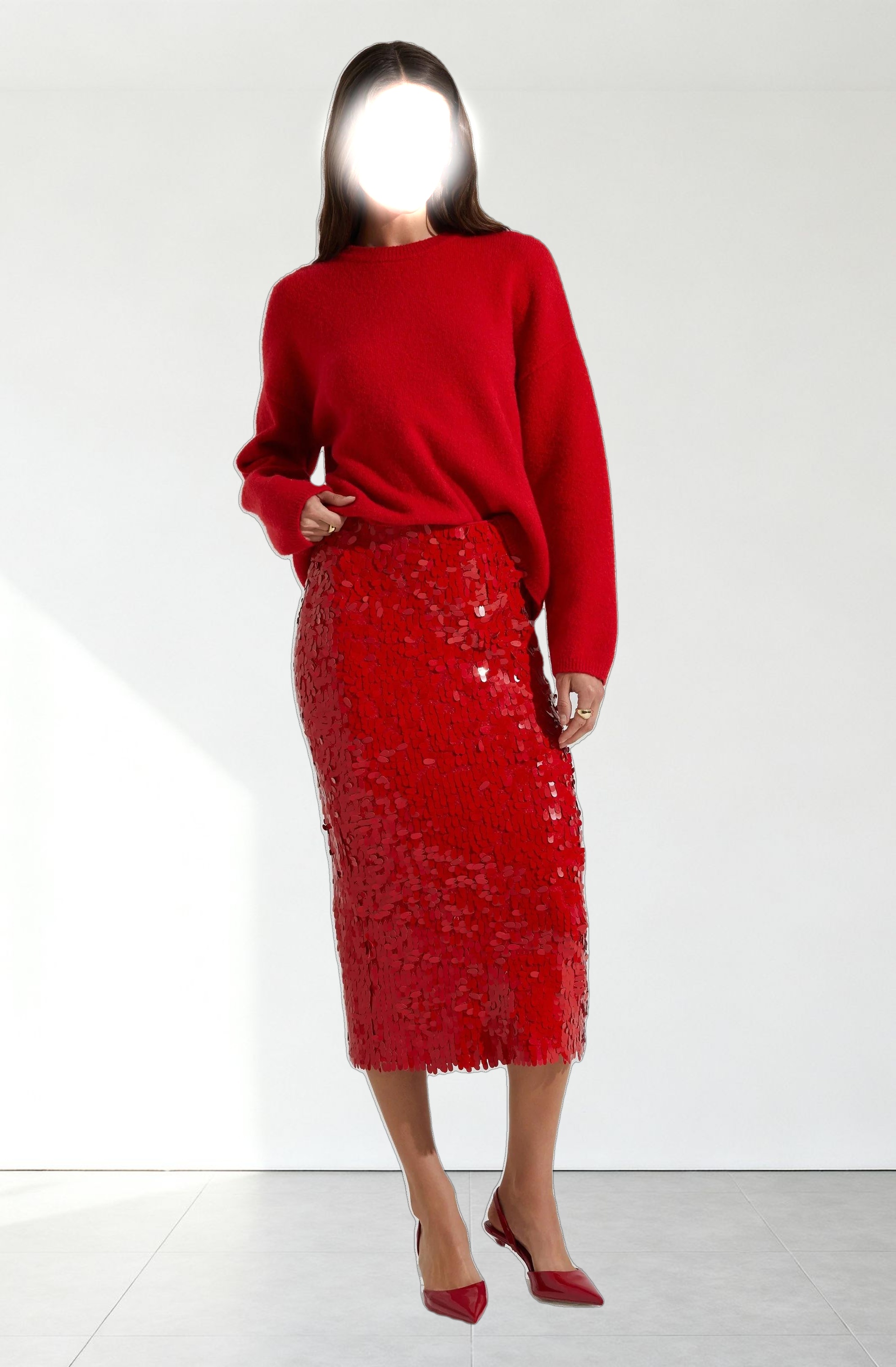 Amos Sequin Midi Skirt