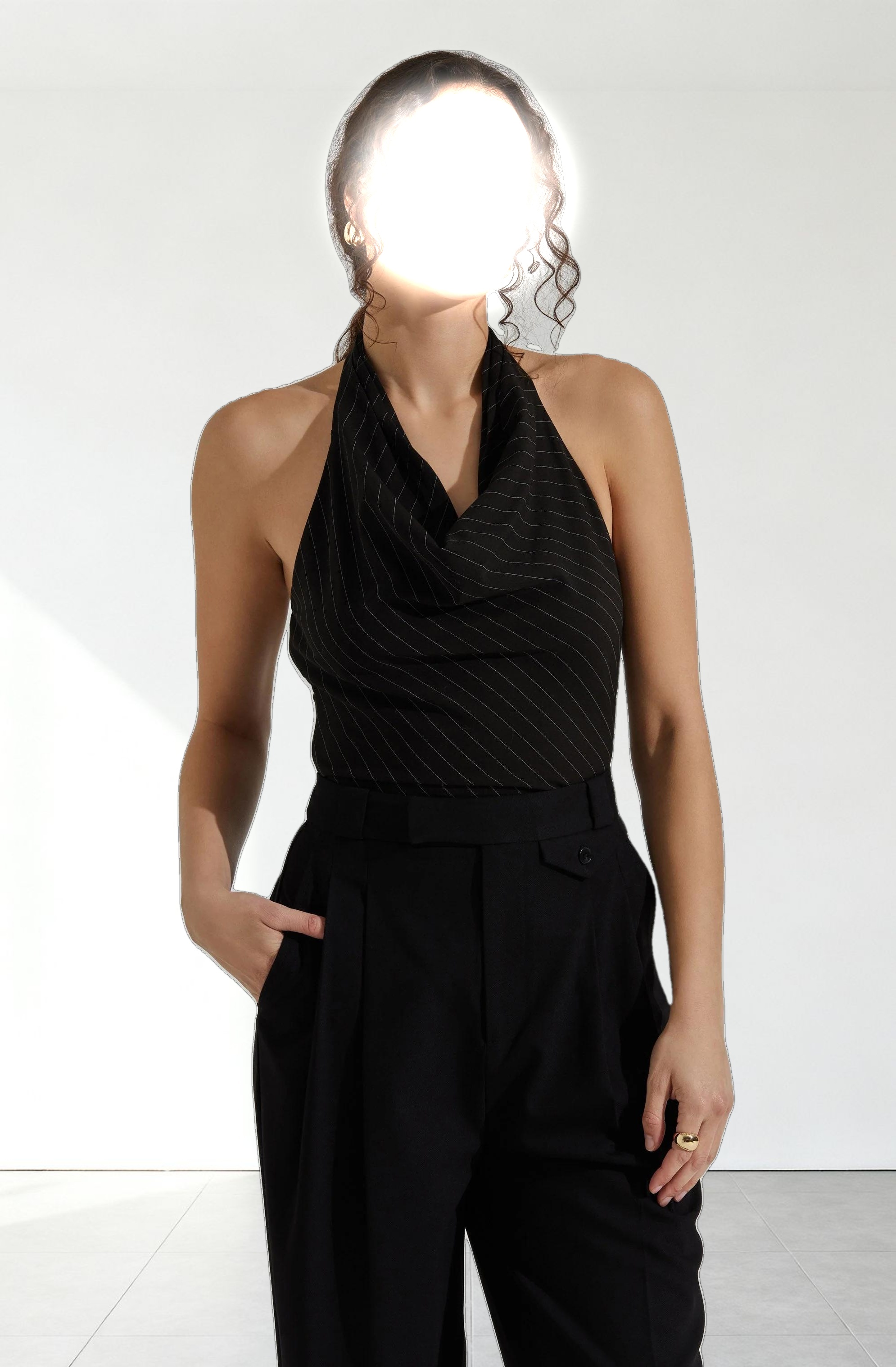 Elsha Cowl Neck Halter Top
