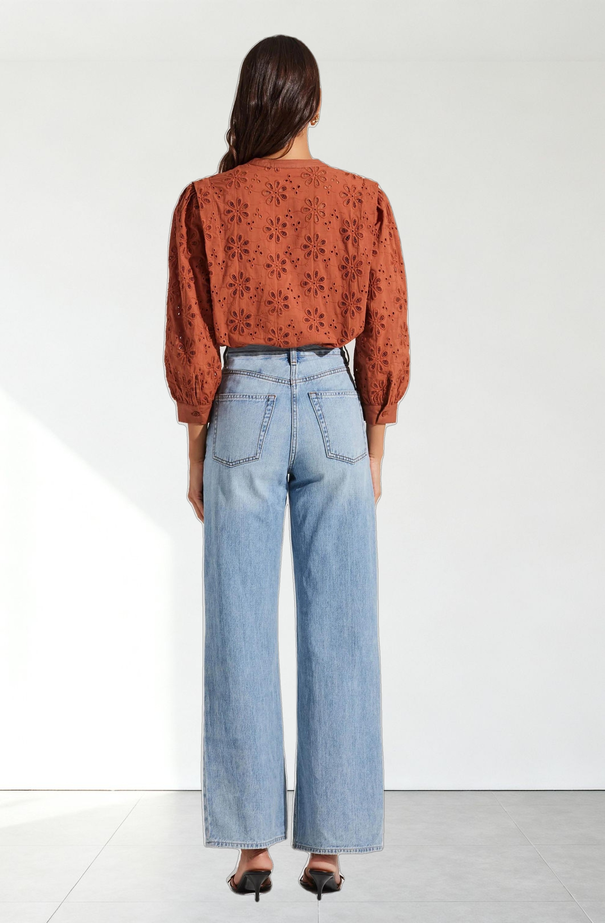 Savanna Eyelet Button Up Top