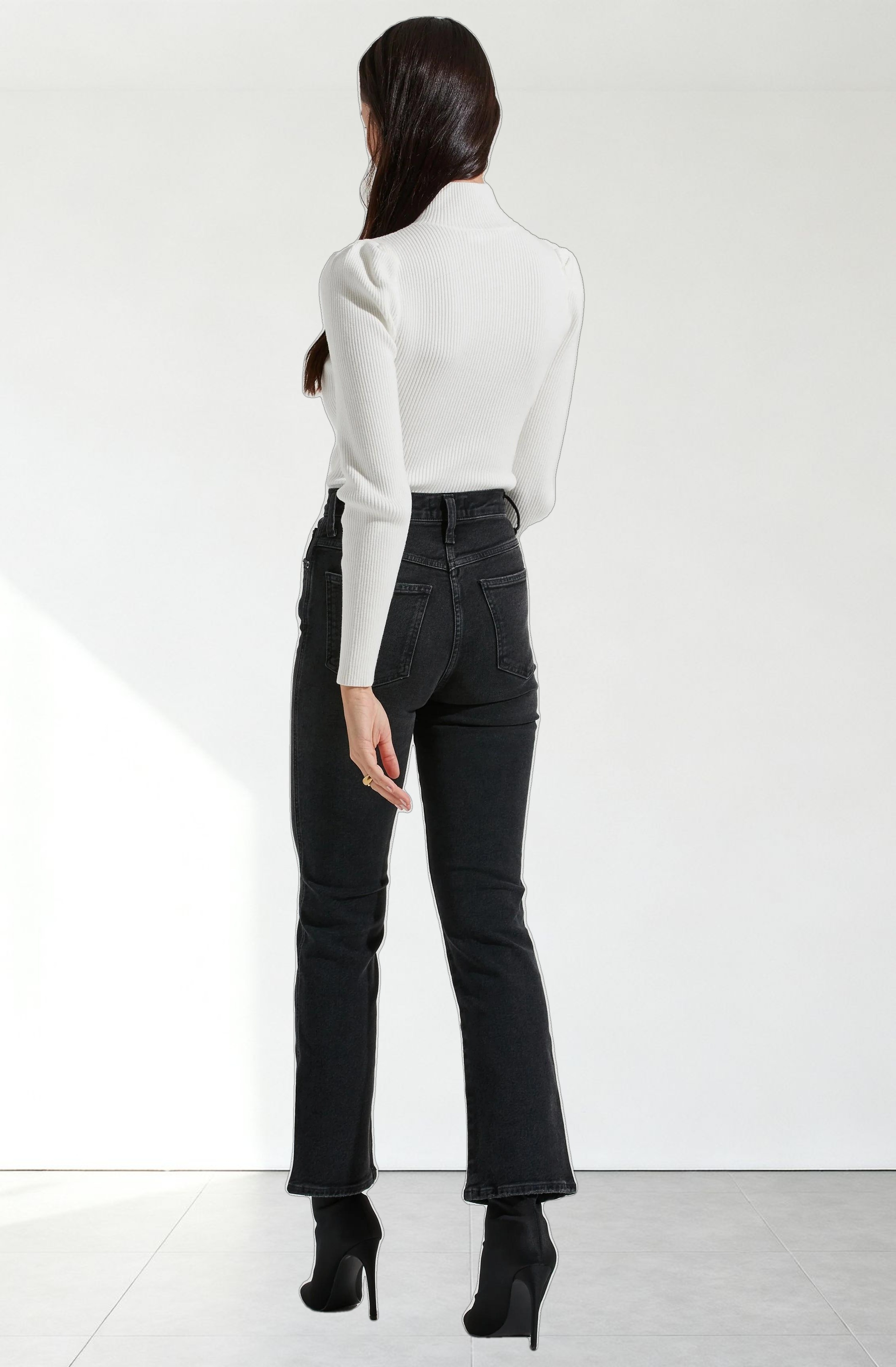 Front Cutout Long Sleeve Sweater Bodysuit