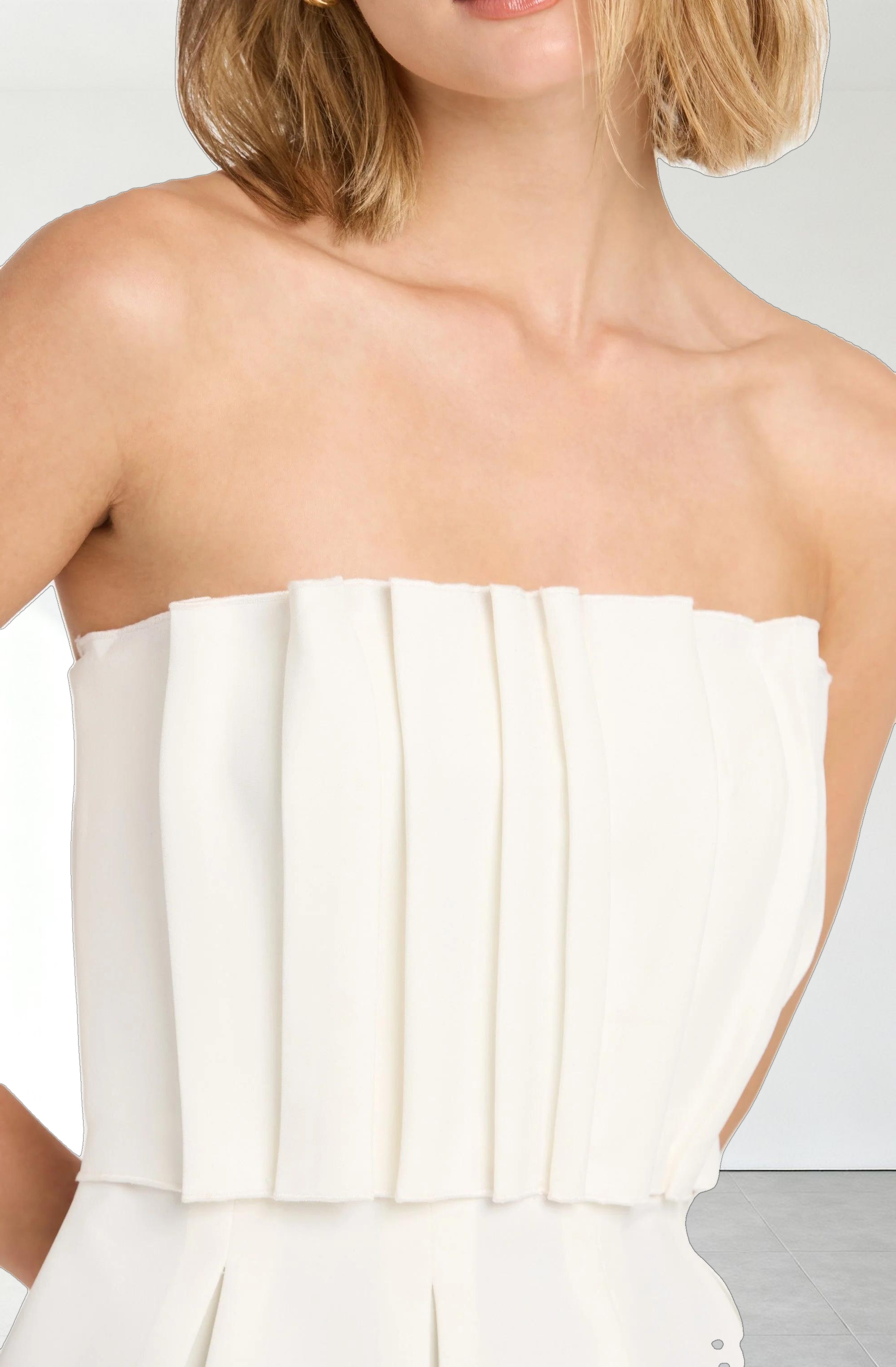 Clemira Pleated Strapless Top