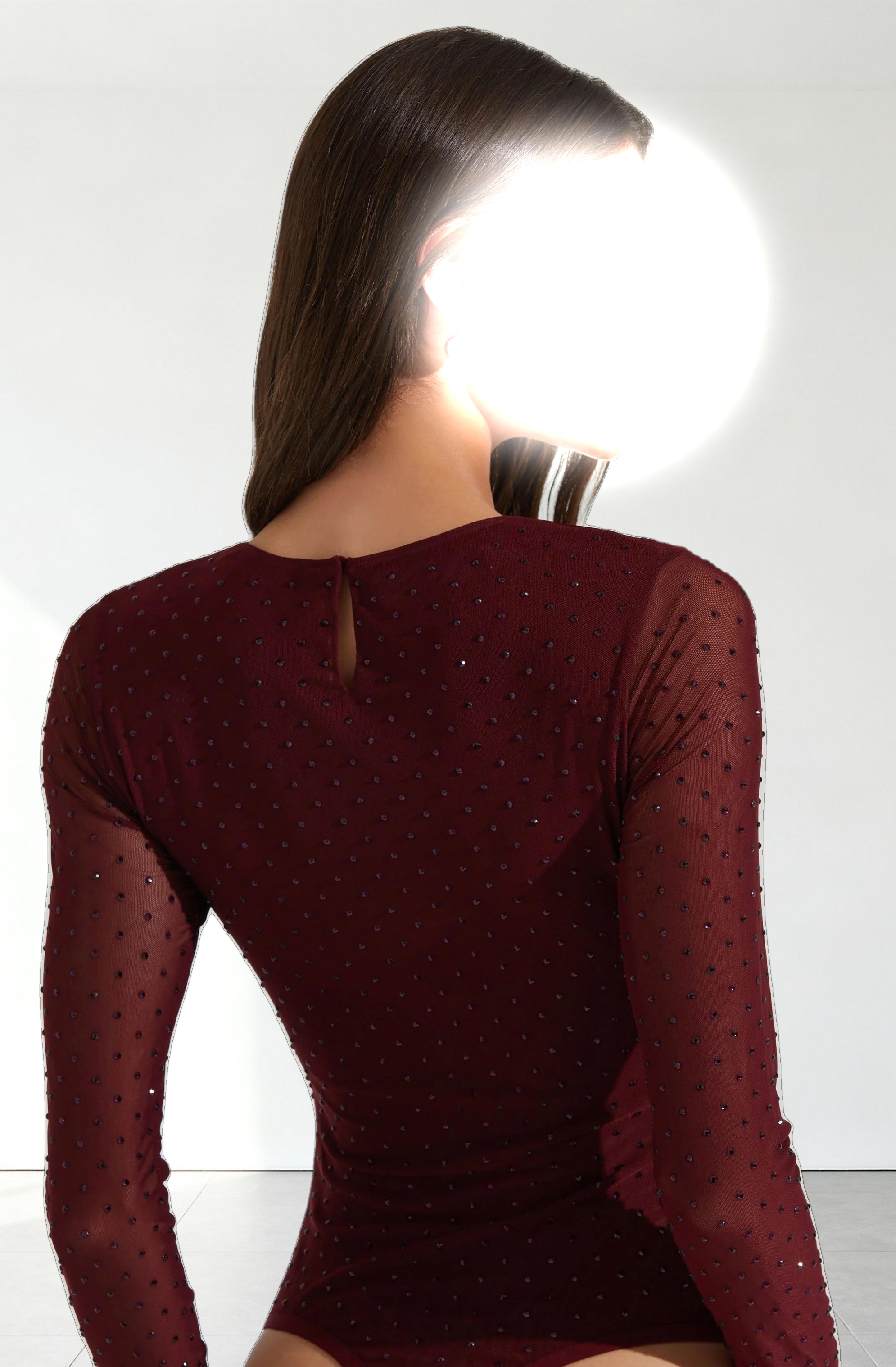 Ancira Rhinestone Mesh Bodysuit