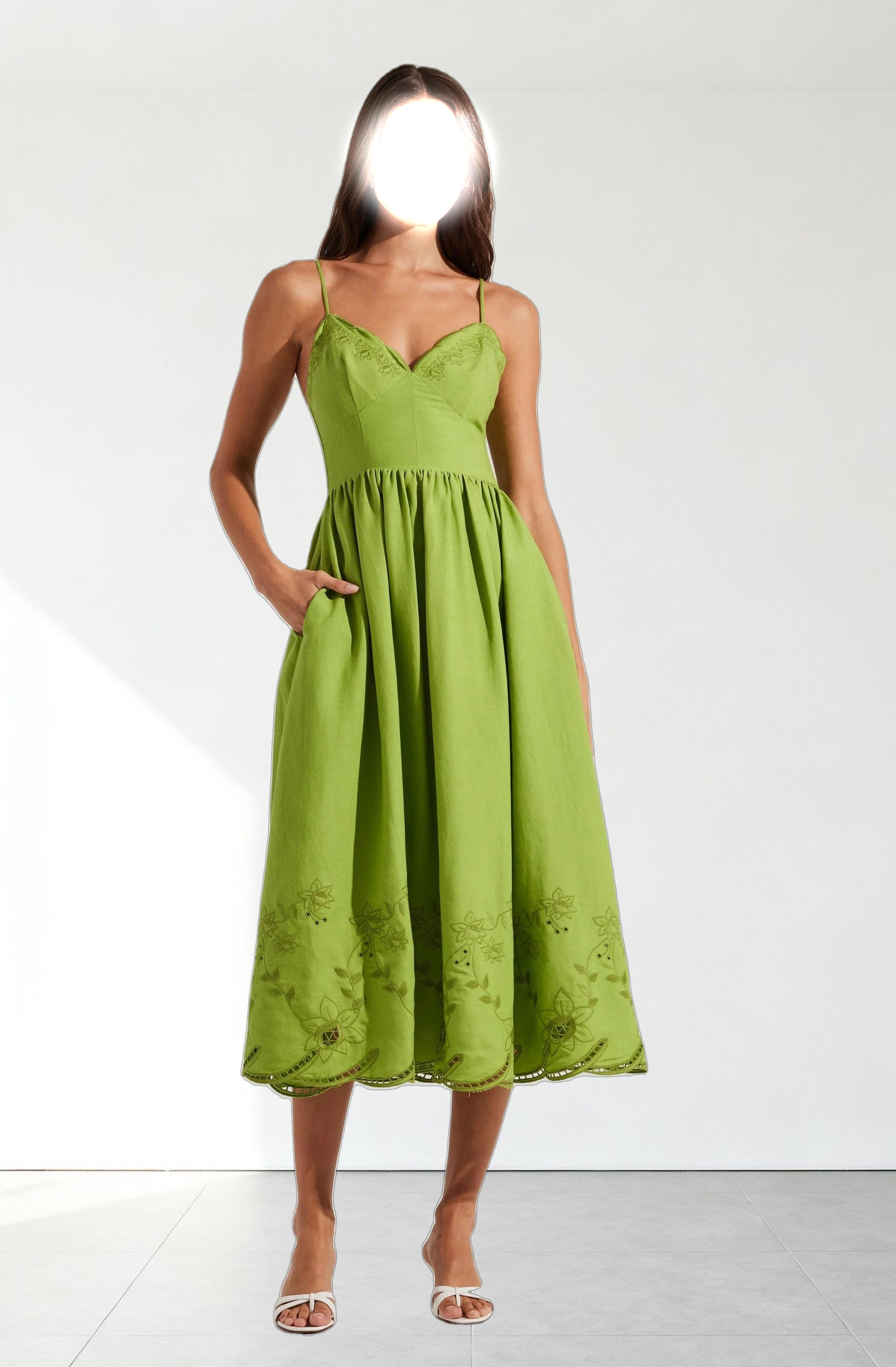 Kaidi Embroidered Midi Dress