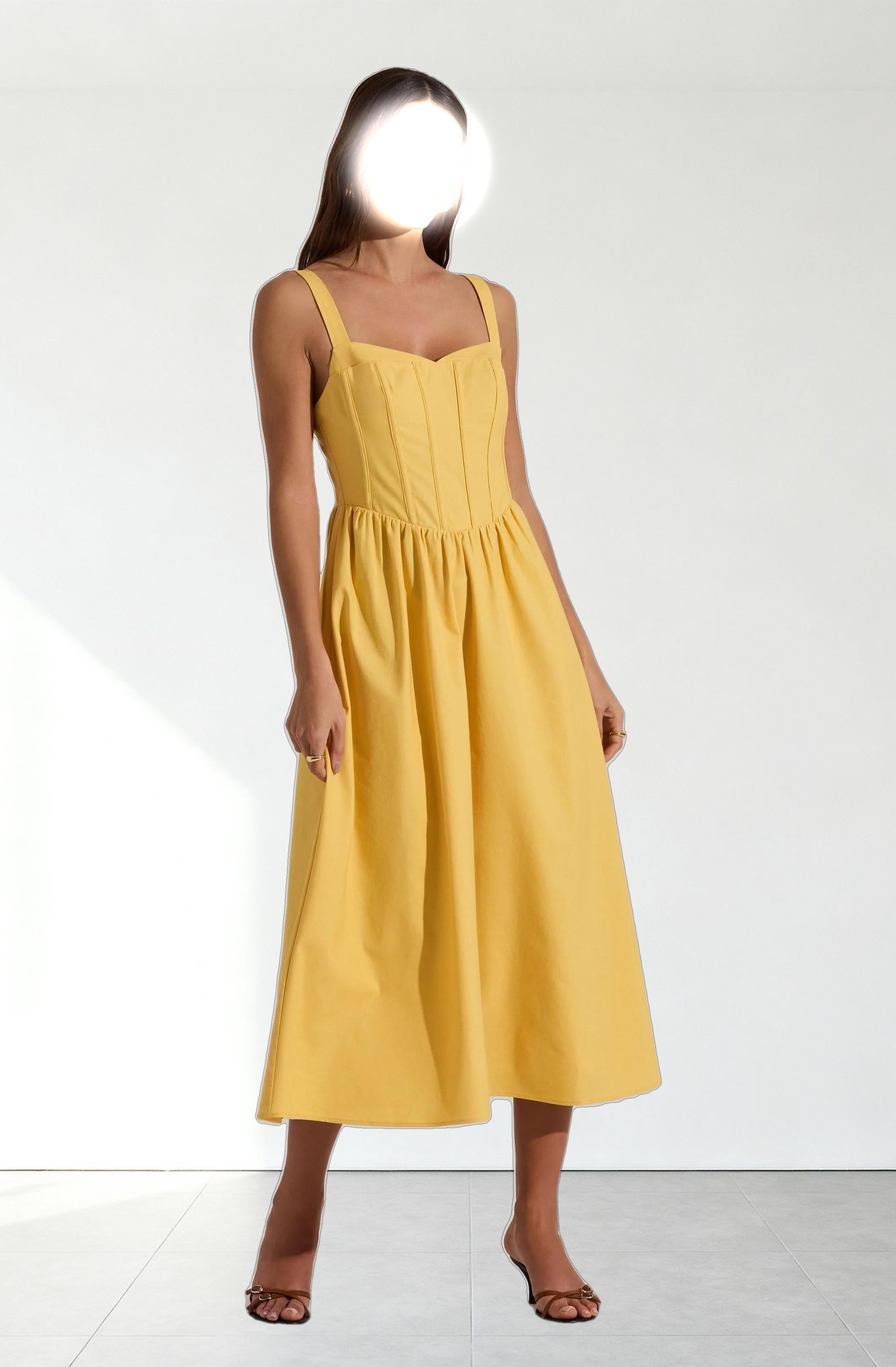 Sweetheart Corset Linen Dress