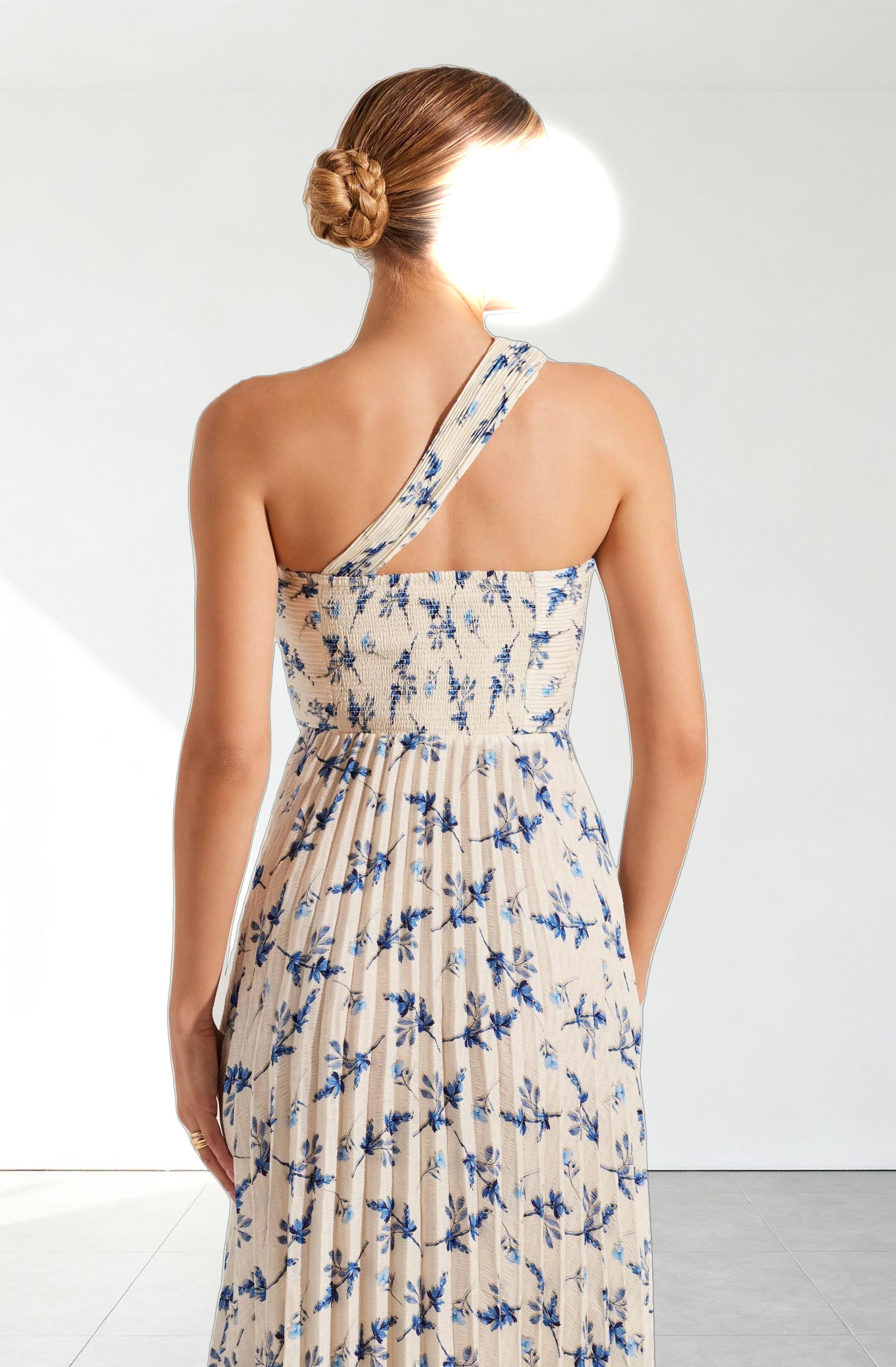 Rasya Pleated Floral Maxi Dress