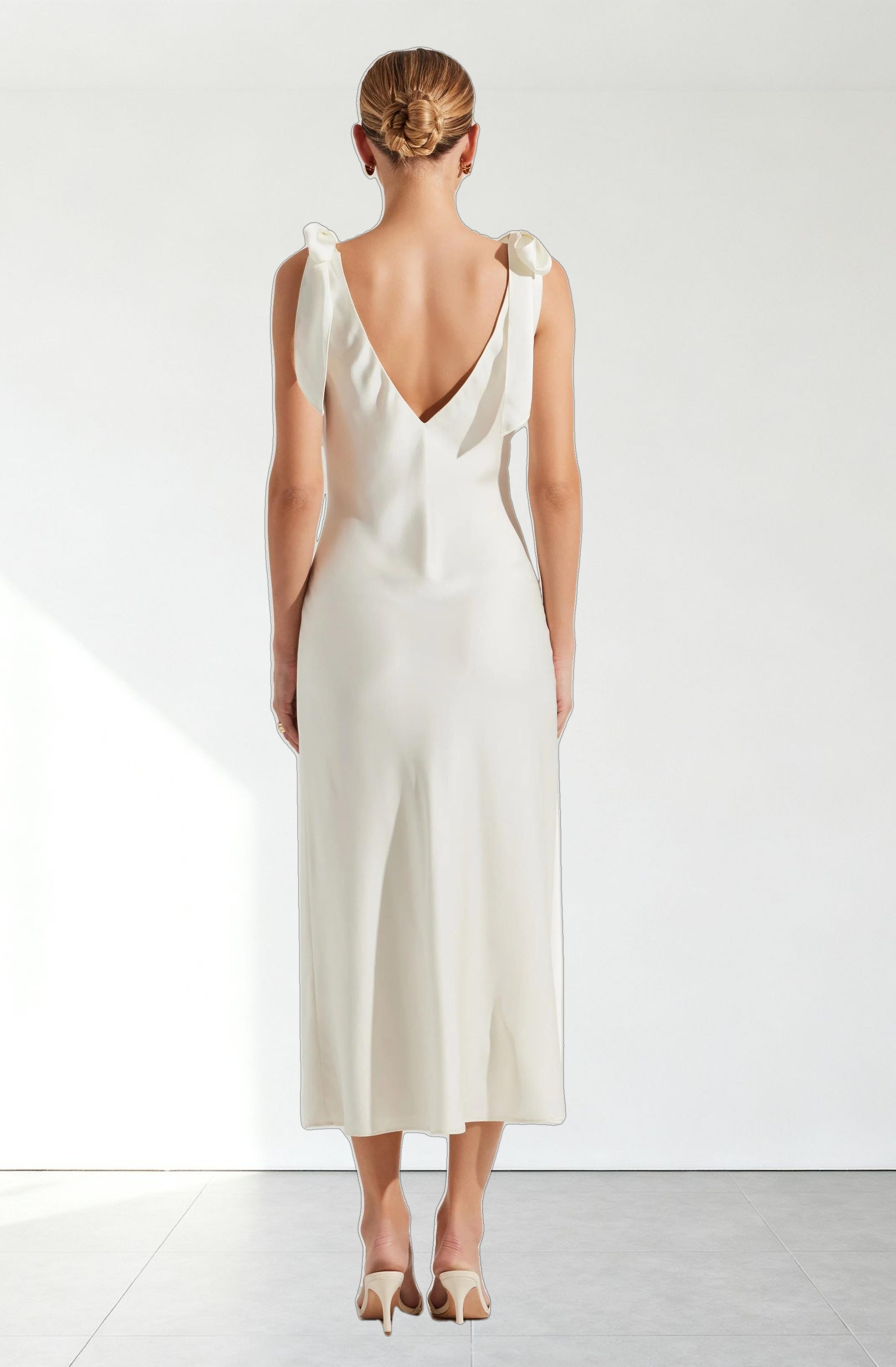 Allexina Satin Midi Dress