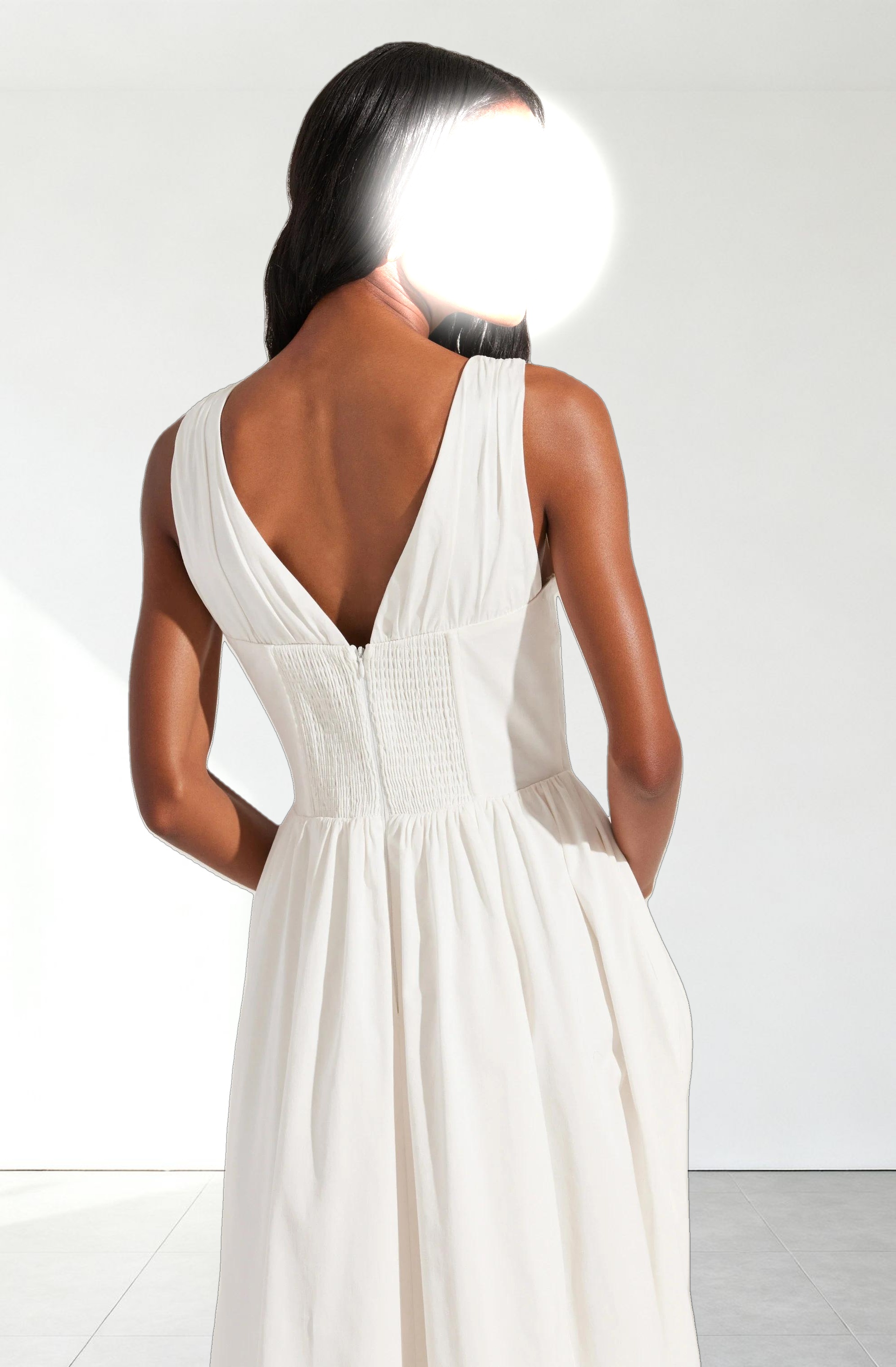 Maili Corset Poplin Midi Dress