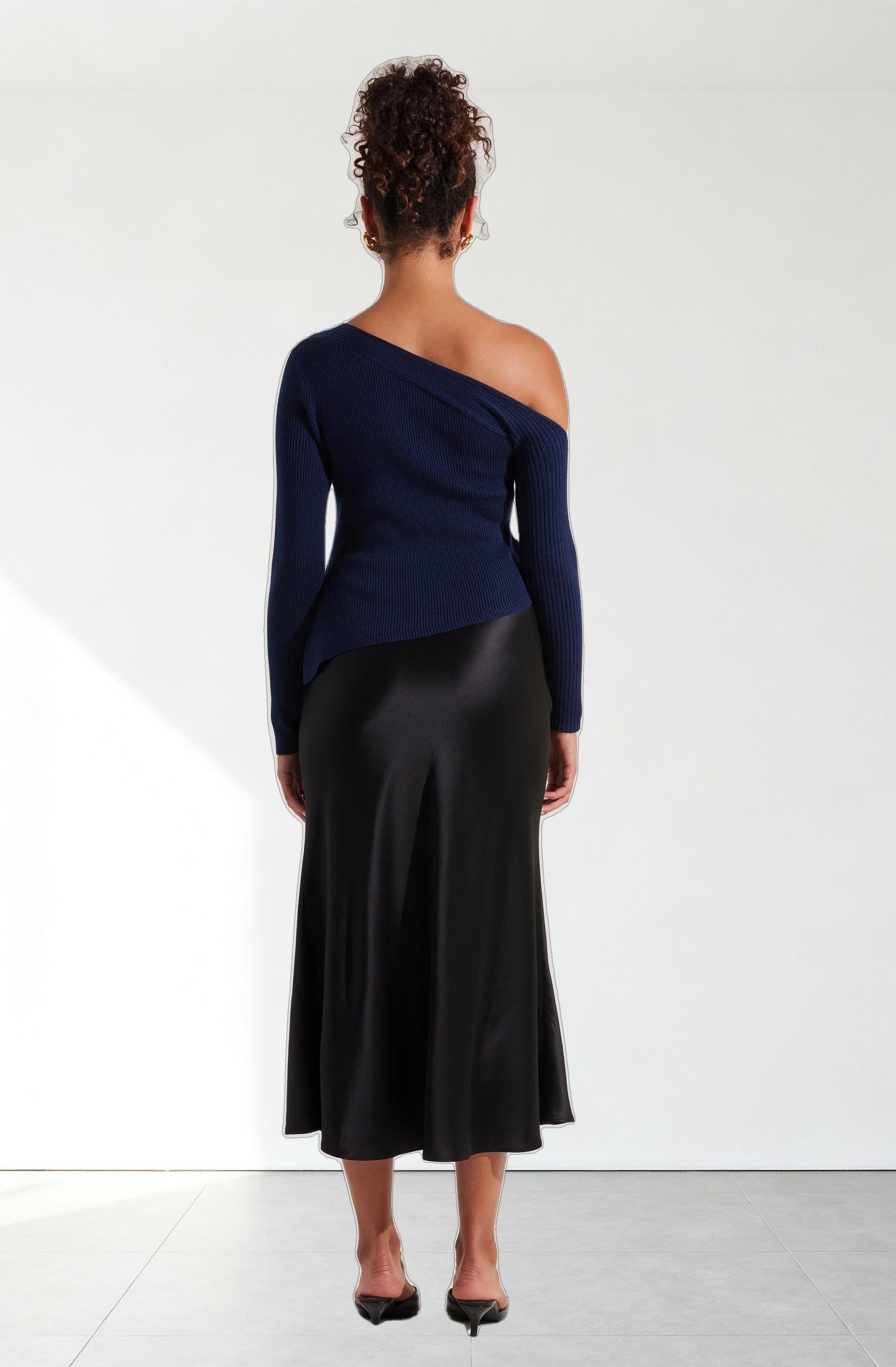 Aldari Off Shoulder Ribbed Sweater