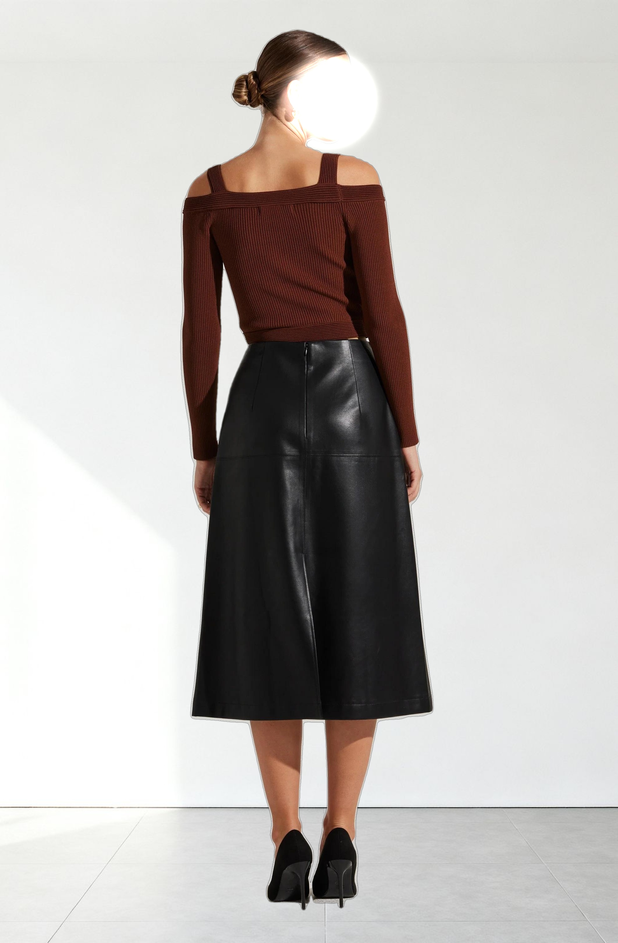 Pacey Ribbed Cold Shoulder Sweater