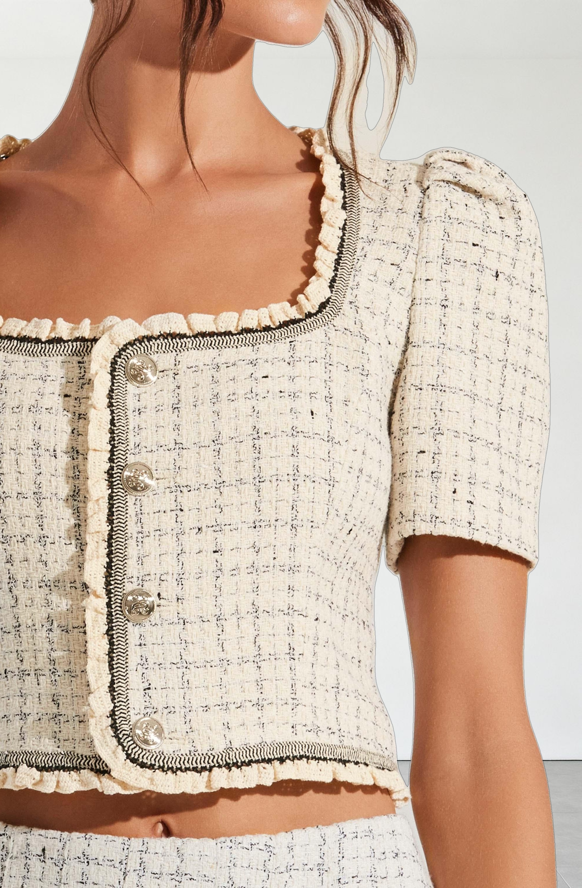 Zoela Contrast Trim Tweed Jacket