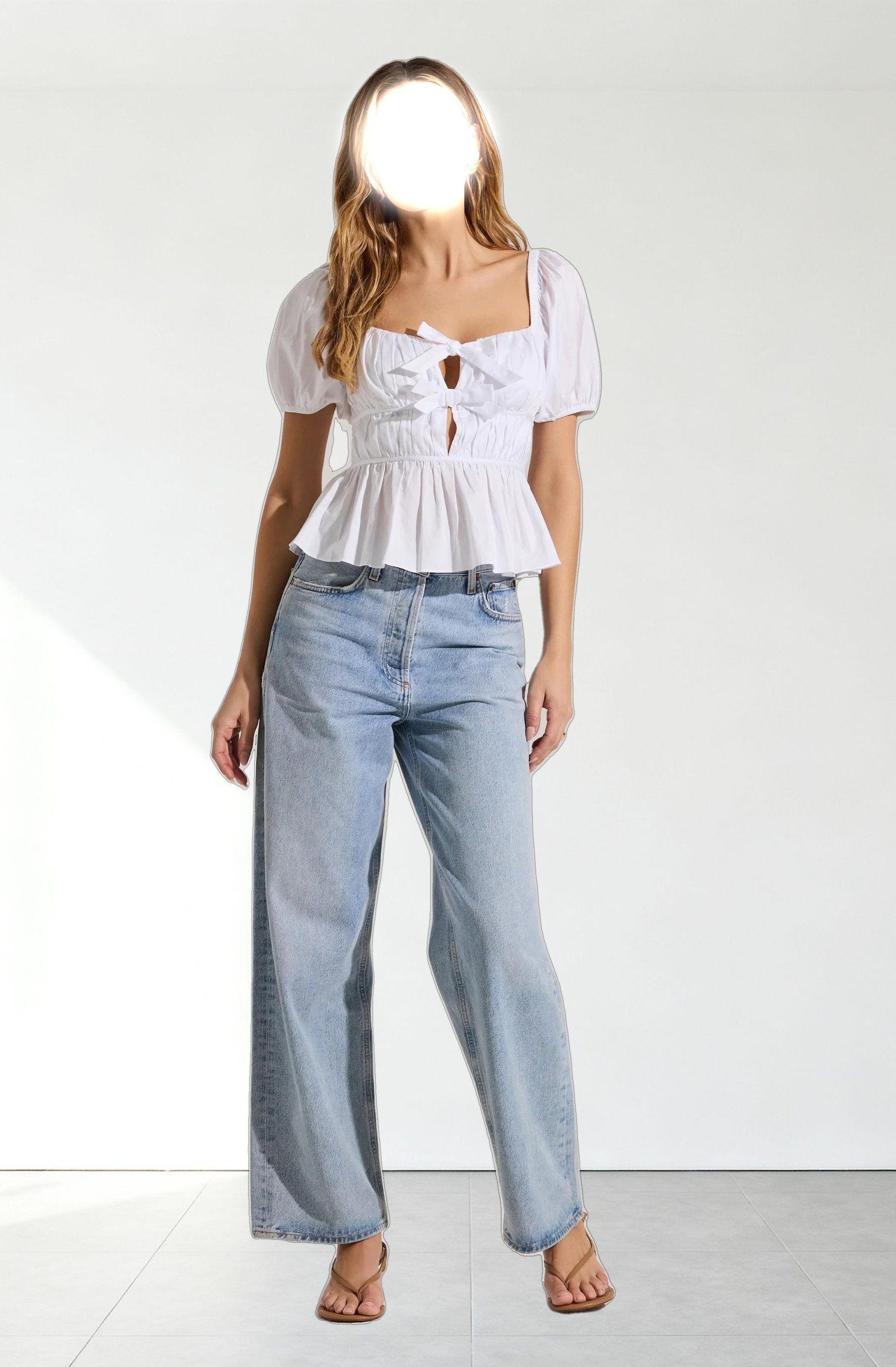 Bow Front Peplum Top