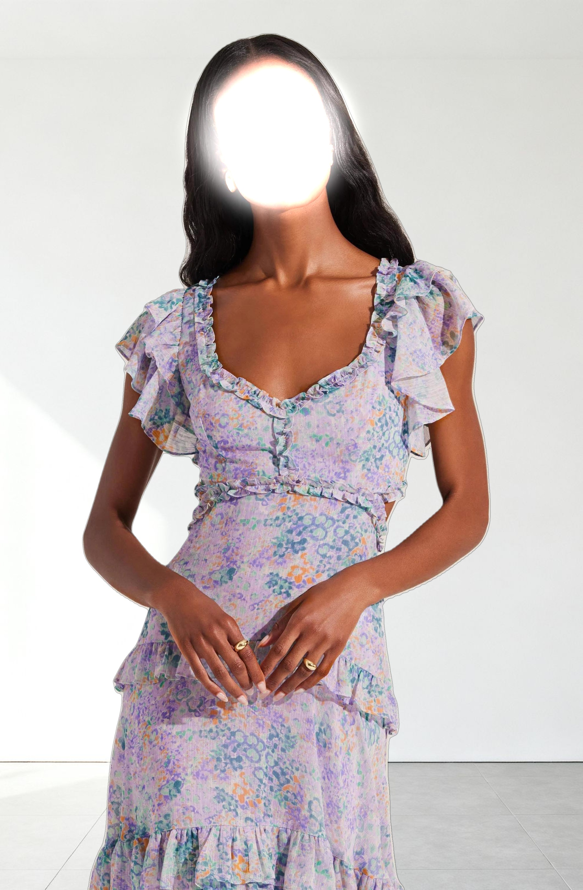 Mable Floral Tiered Ruffle Maxi Dress