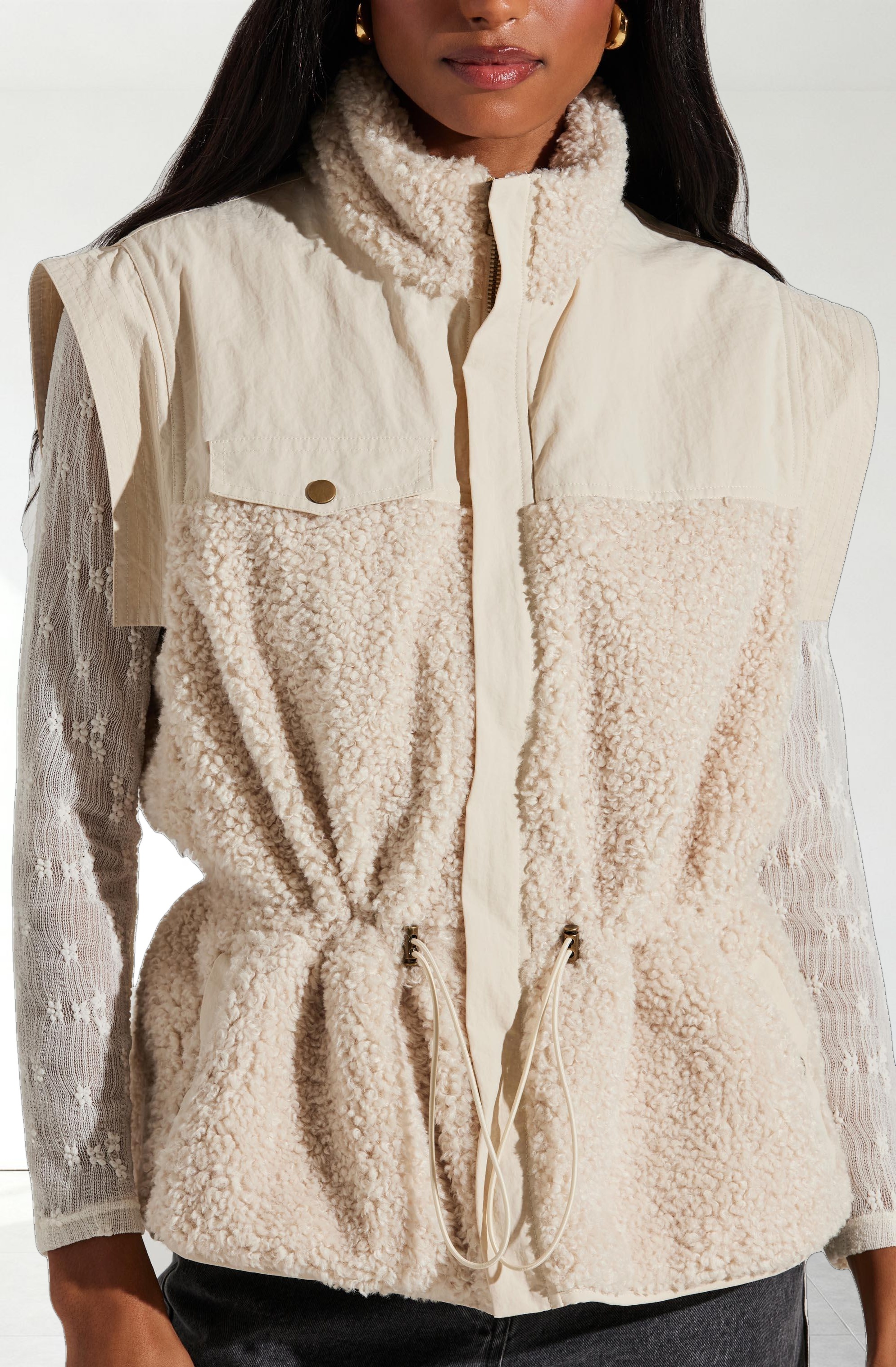 Ivania Boucle Mixed Media Vest