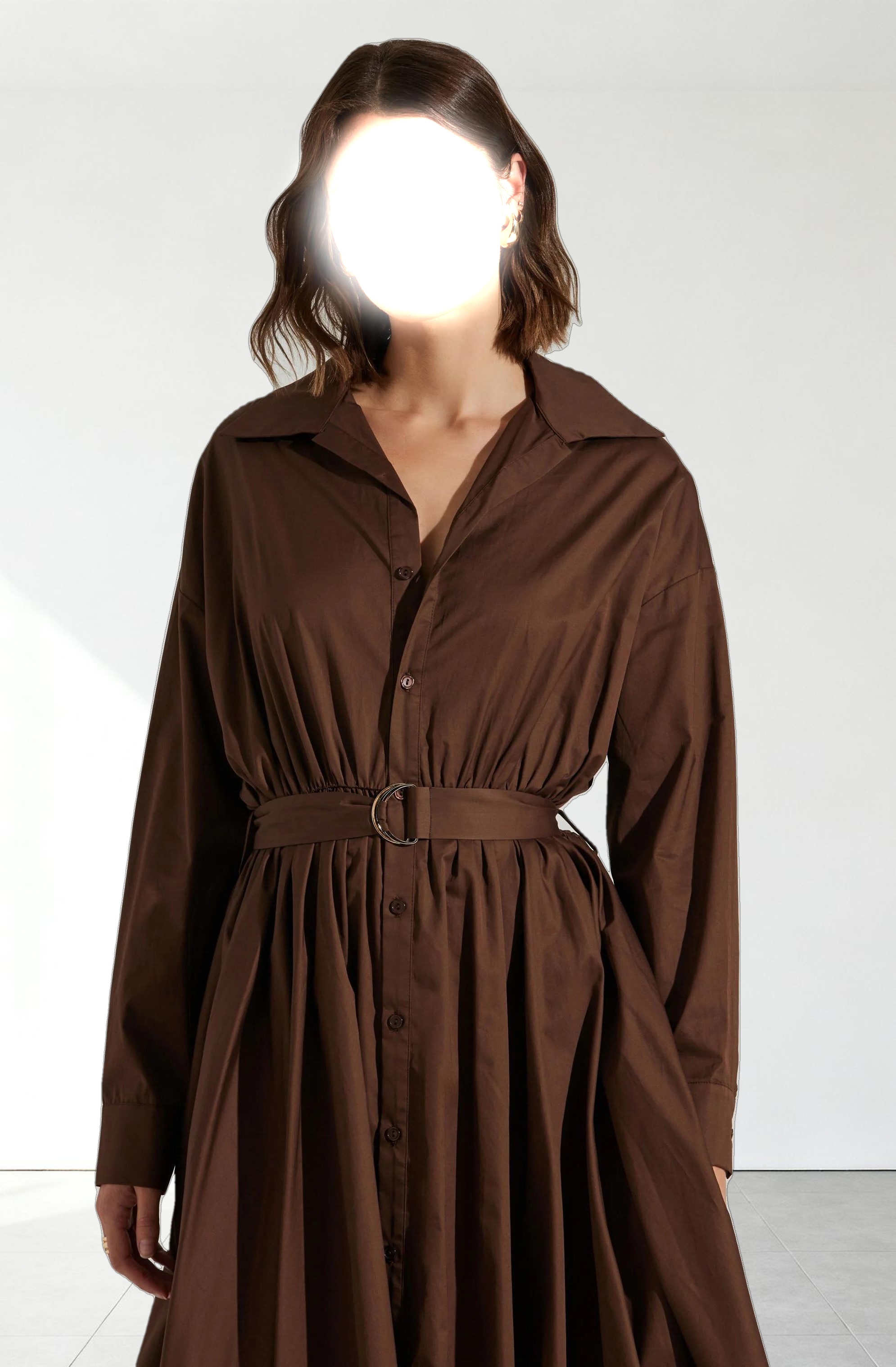 Darany Belted Midi Shirt Dress