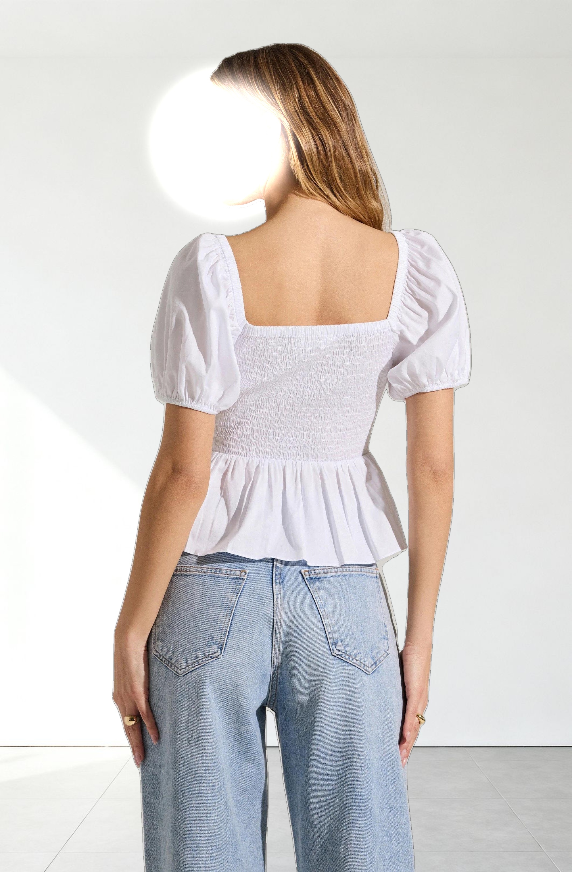 Bow Front Peplum Top