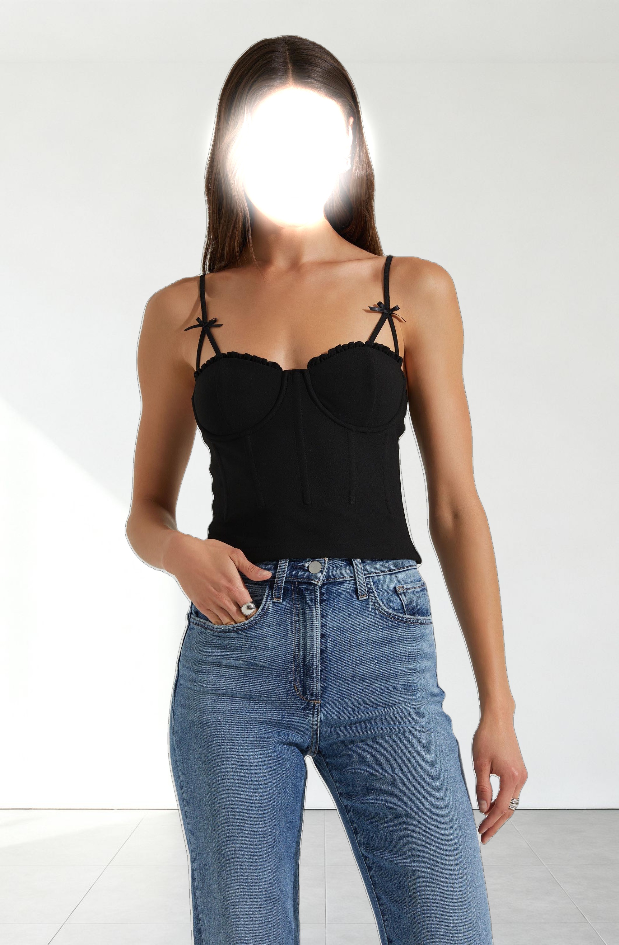 Adana Bow Detail Bustier Top