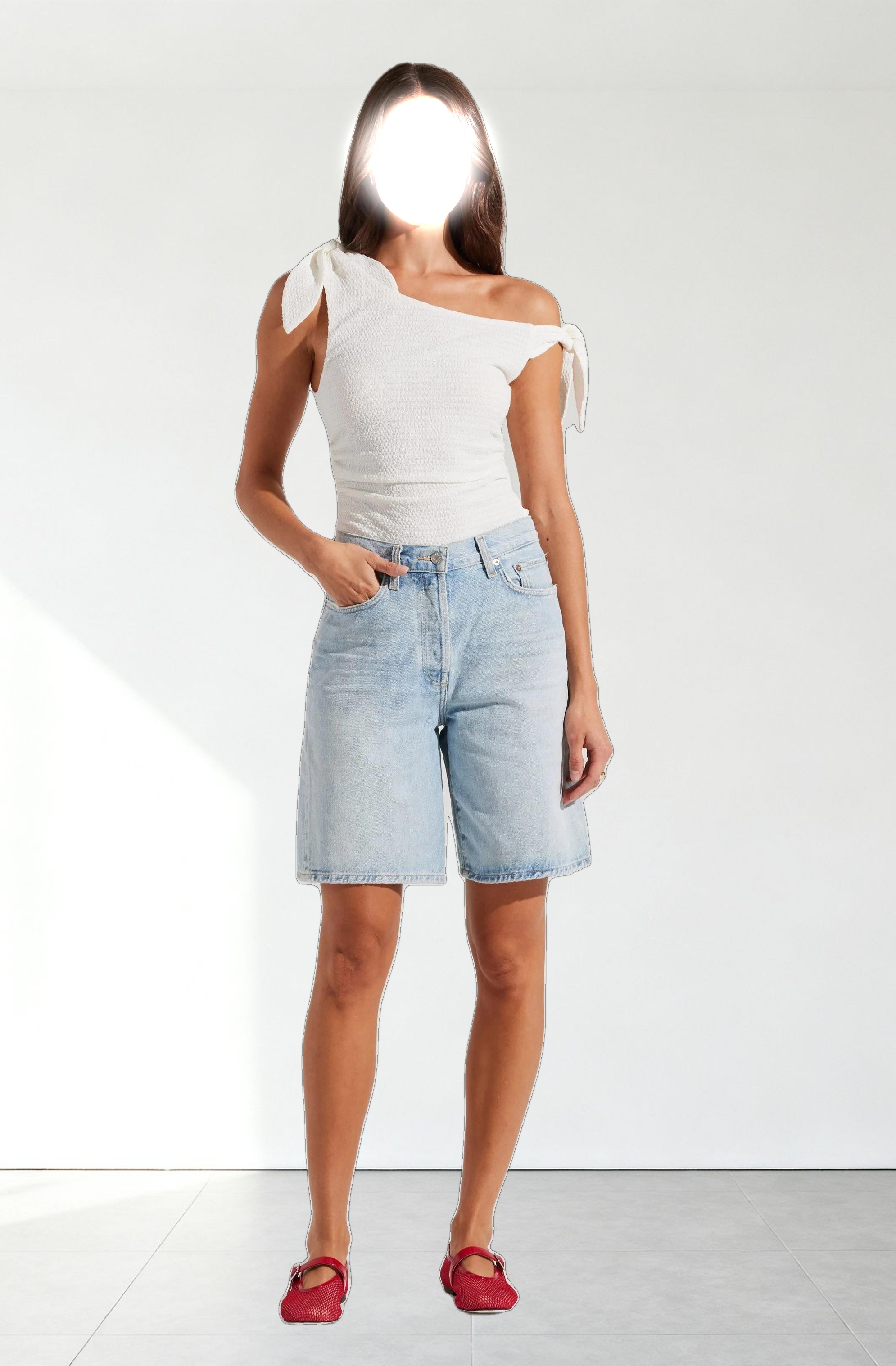 Lora Textured Off Shoulder Top