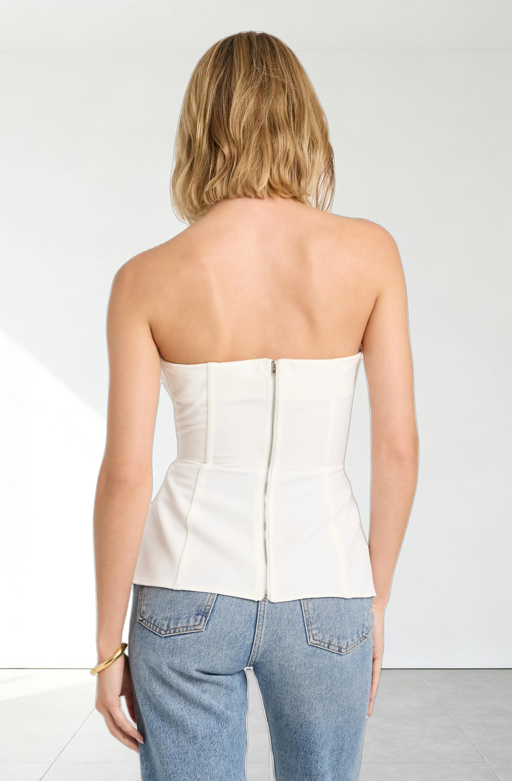 Clemira Pleated Strapless Top