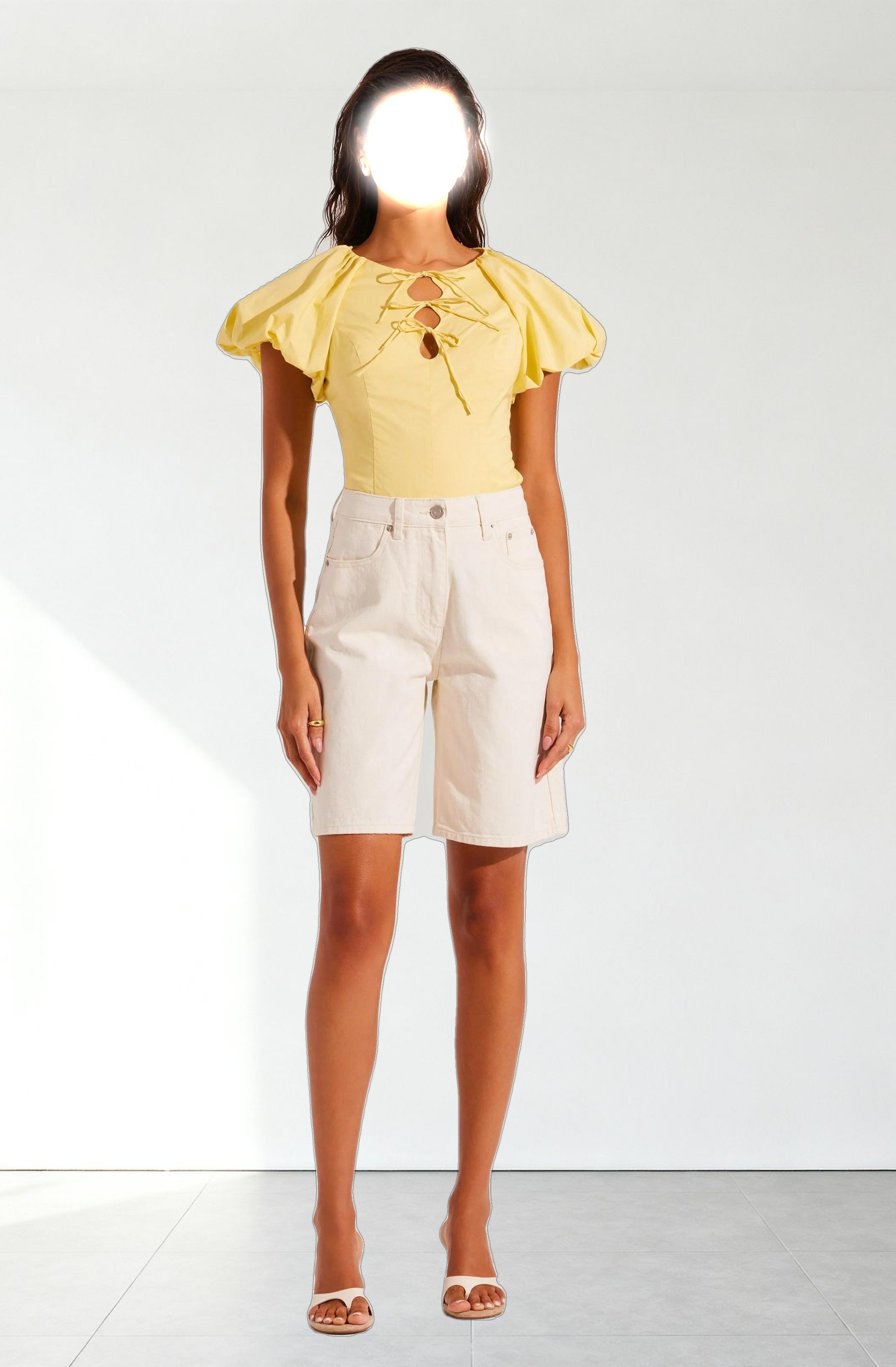 Aine Poplin Puff Sleeve Top