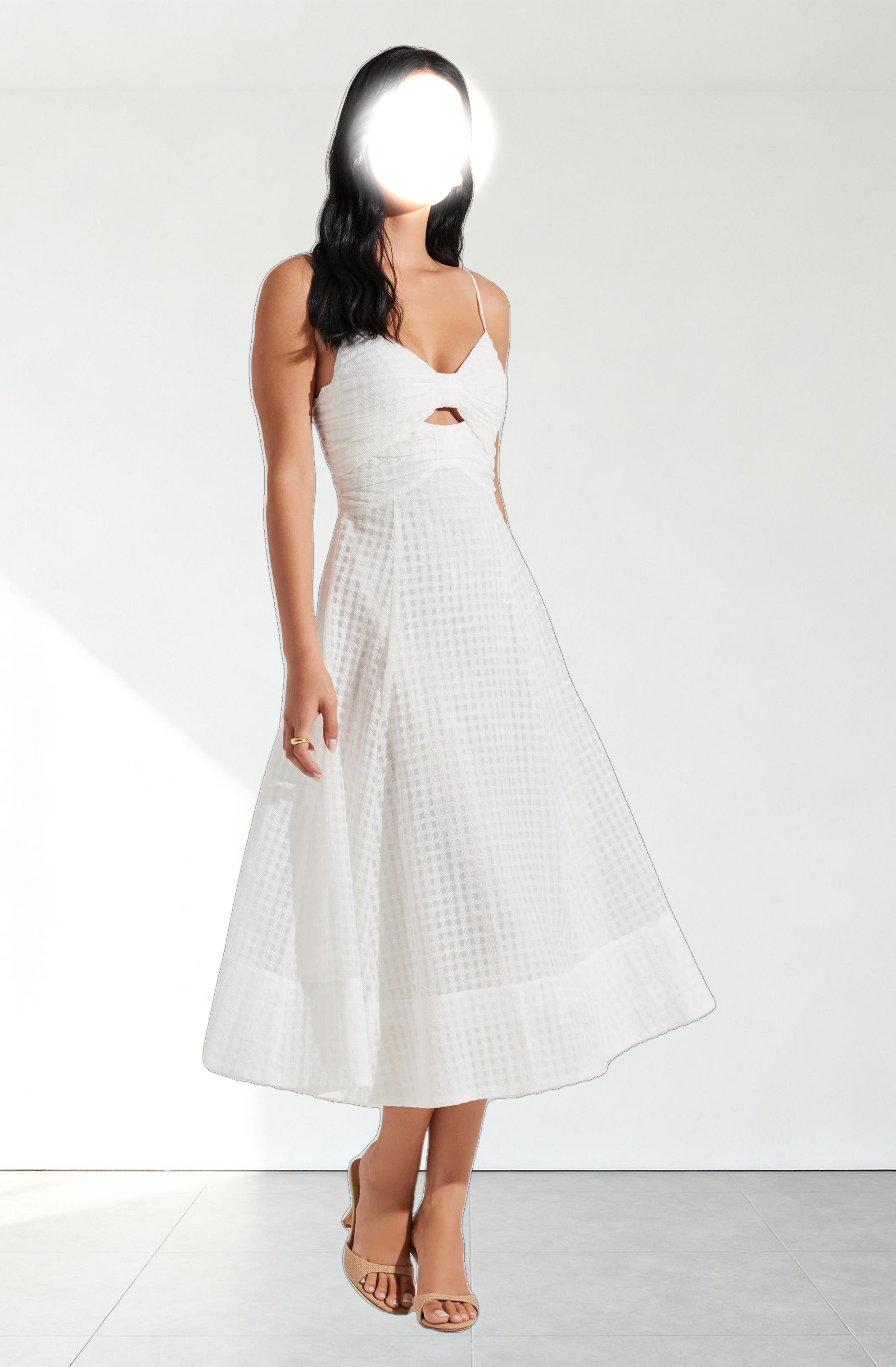 Celina Checkered Midi Dress