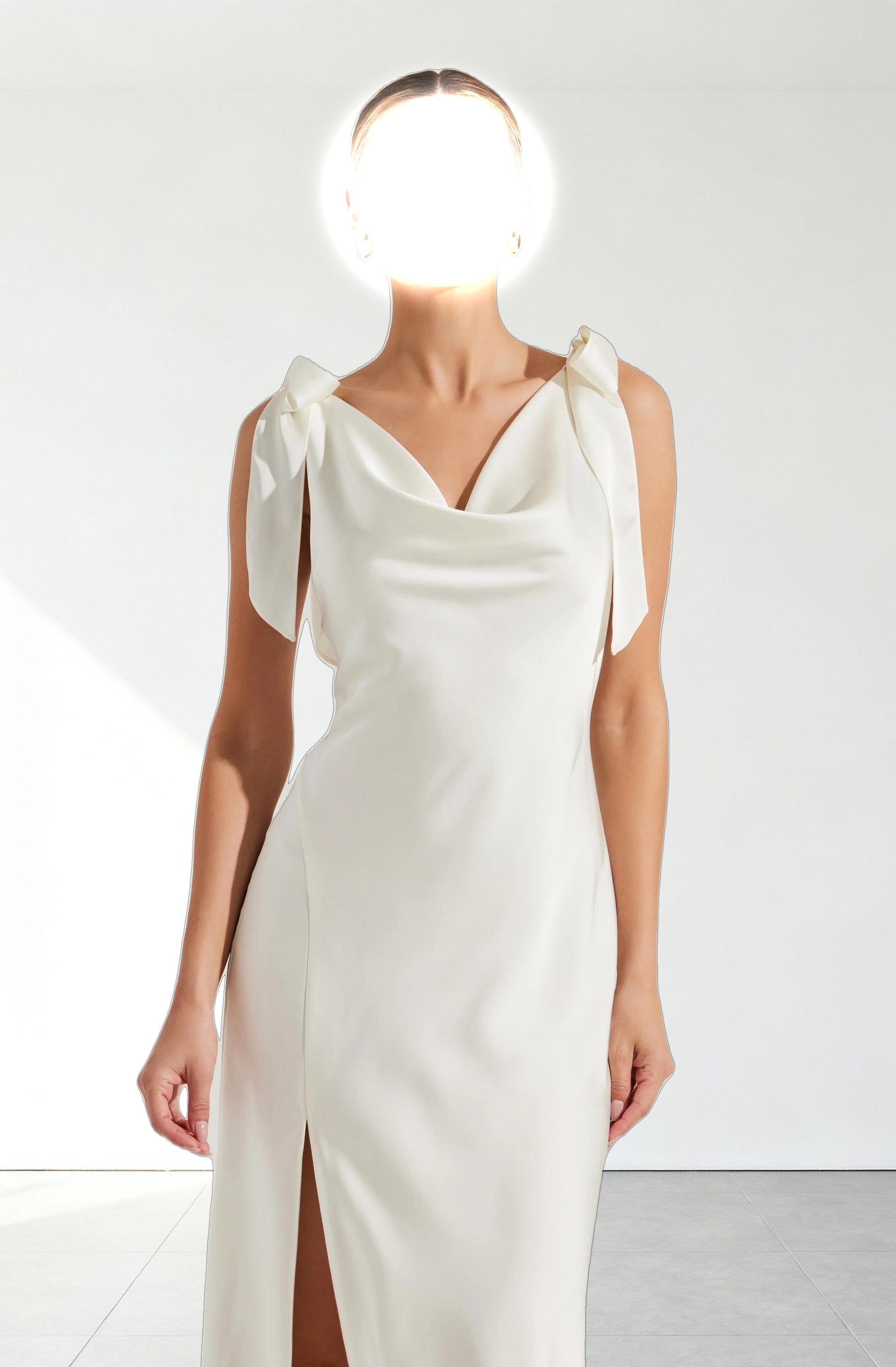 Allexina Satin Midi Dress