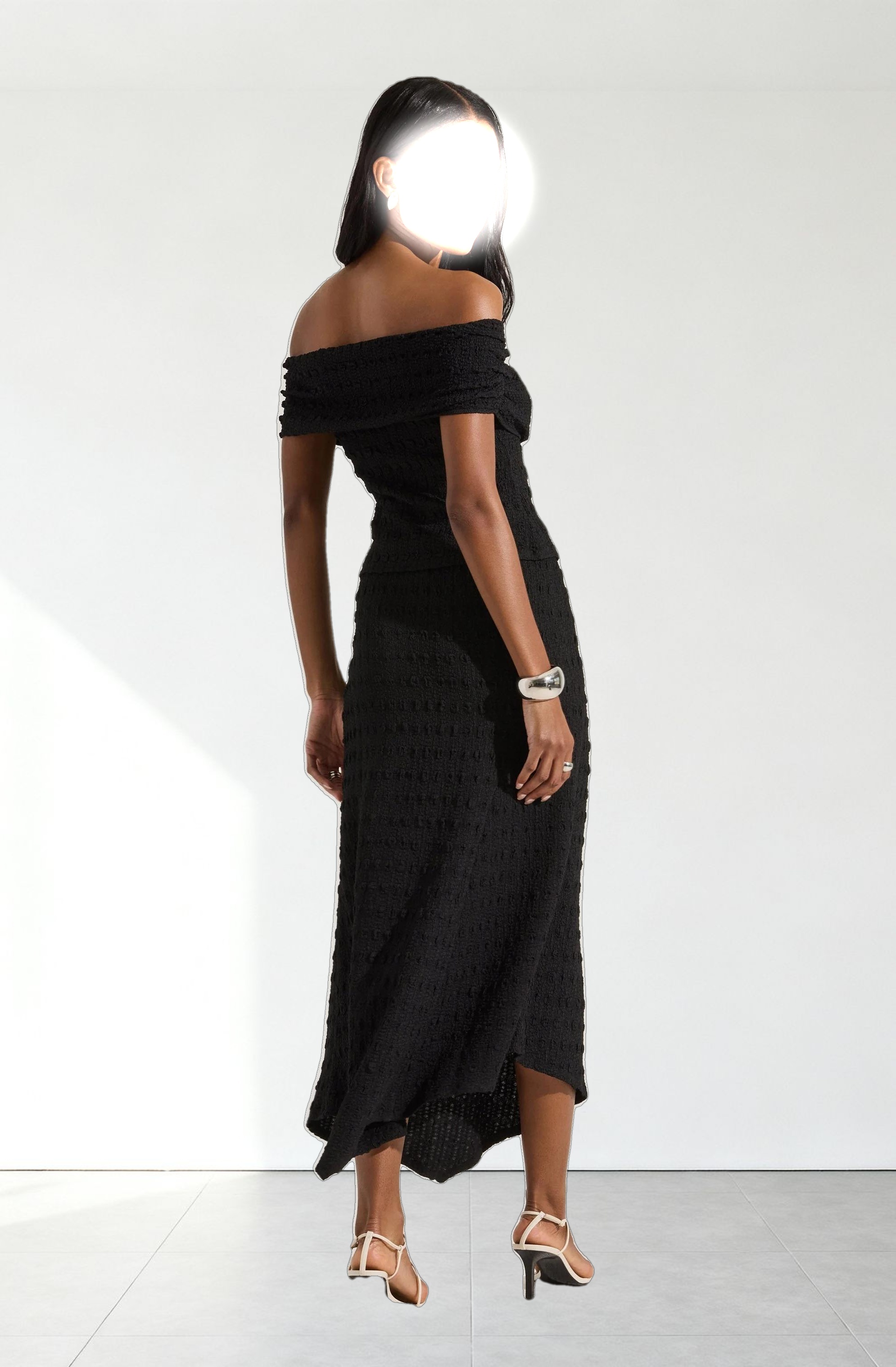 Textured Asymmetric Knit Skirt