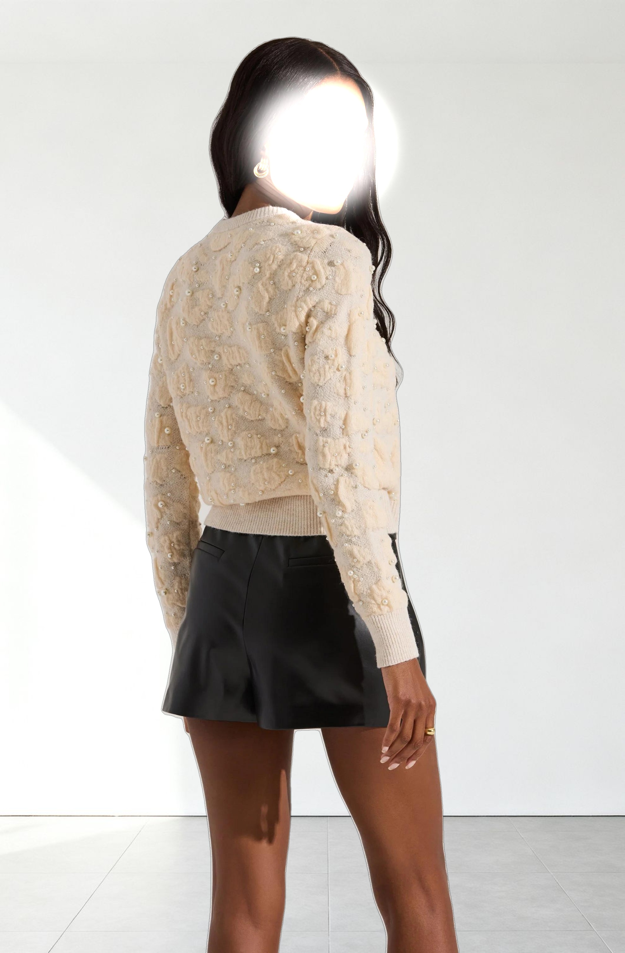 Pearl Textured Knit Sweater