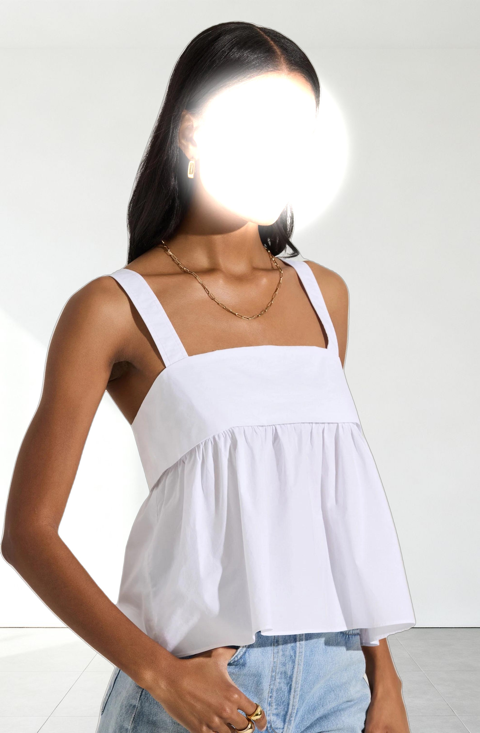 Square Neck Babydoll Top