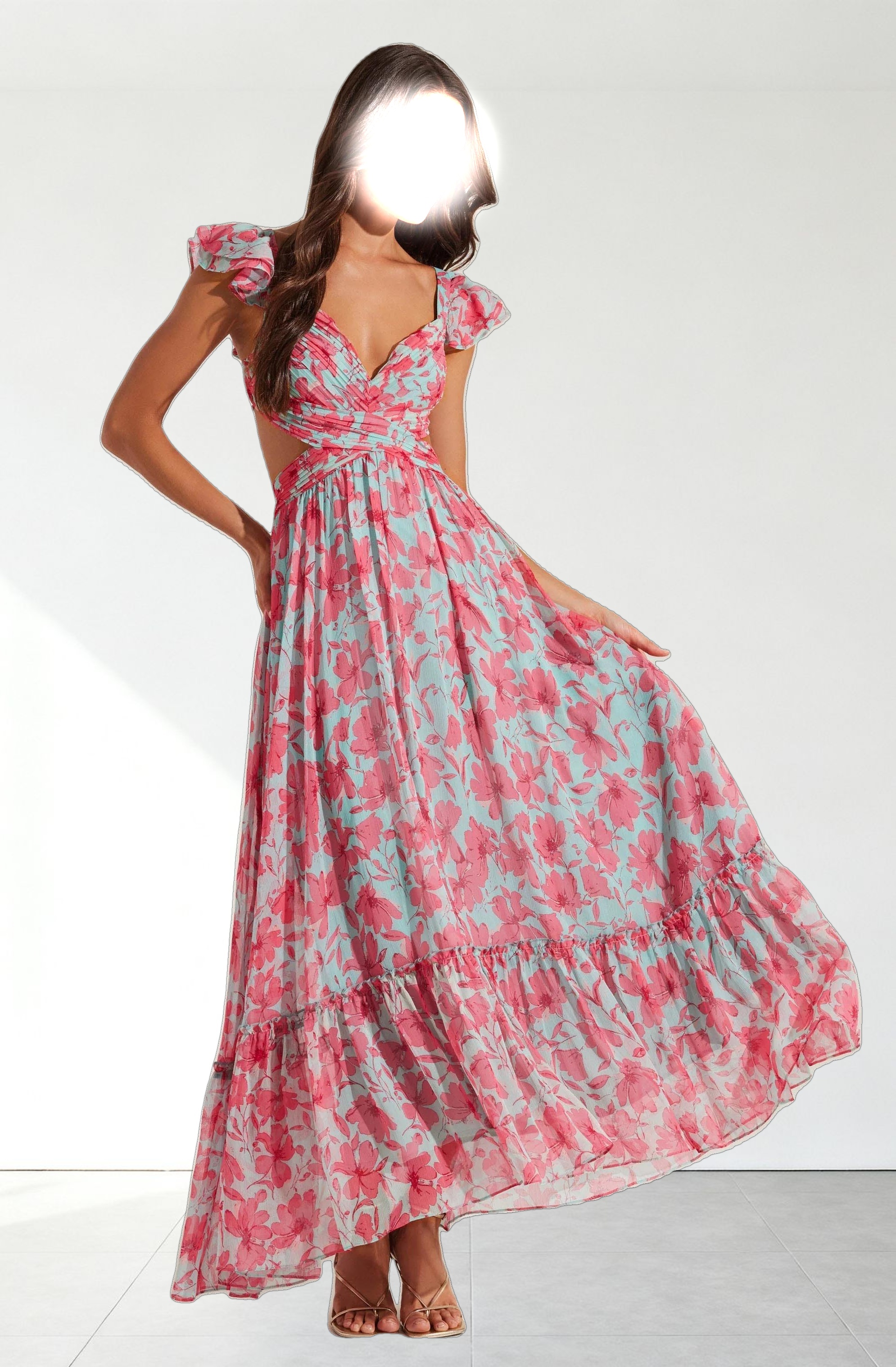 Primrose Floral Strappy Back Maxi Dress