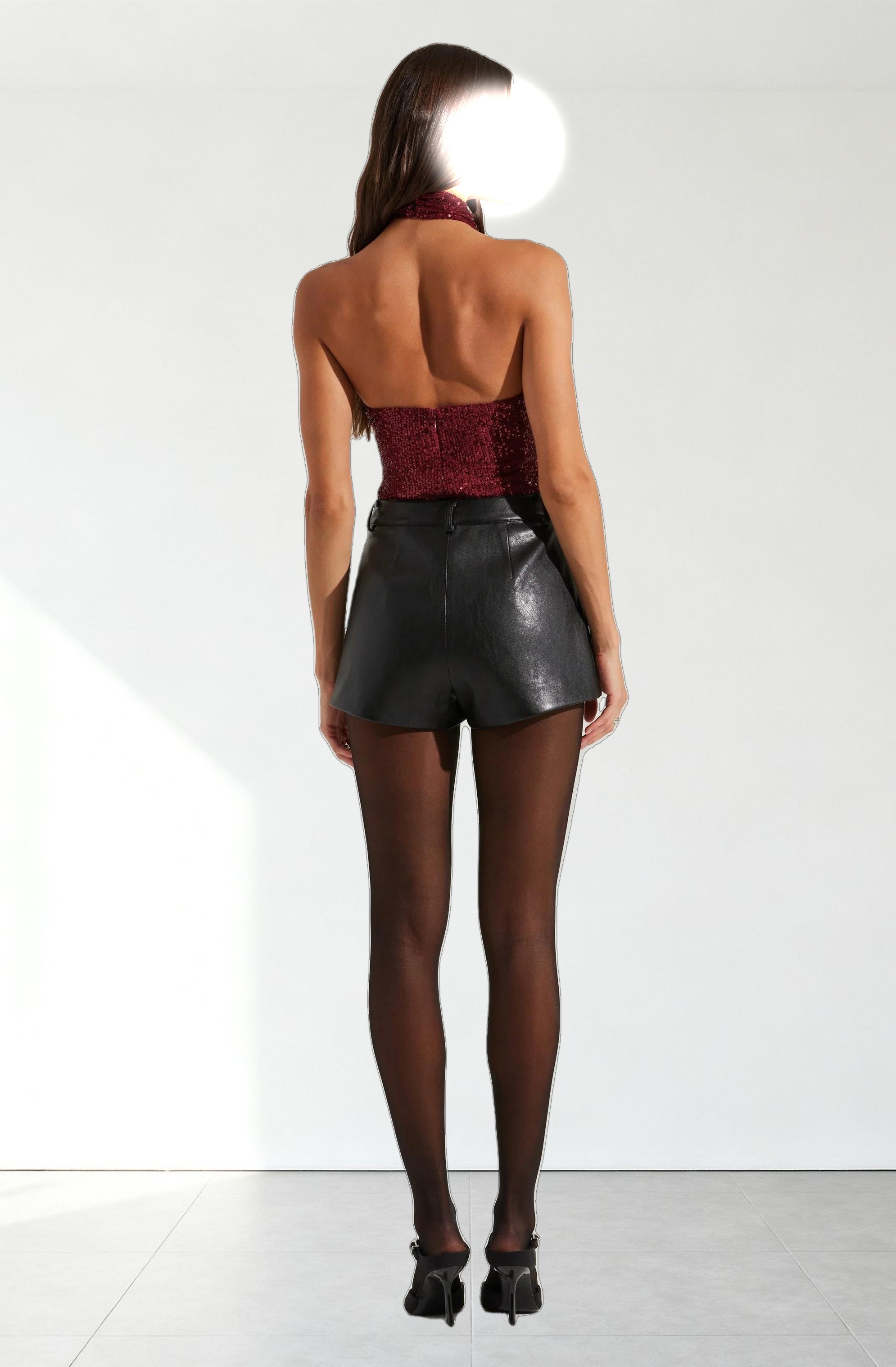 Sequin Crossover Halter Top