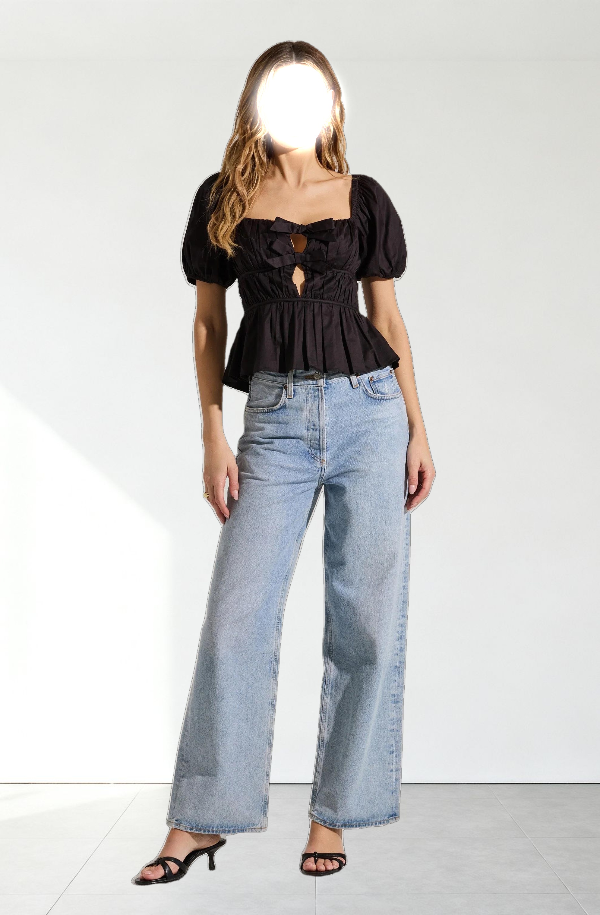 Bow Front Peplum Top